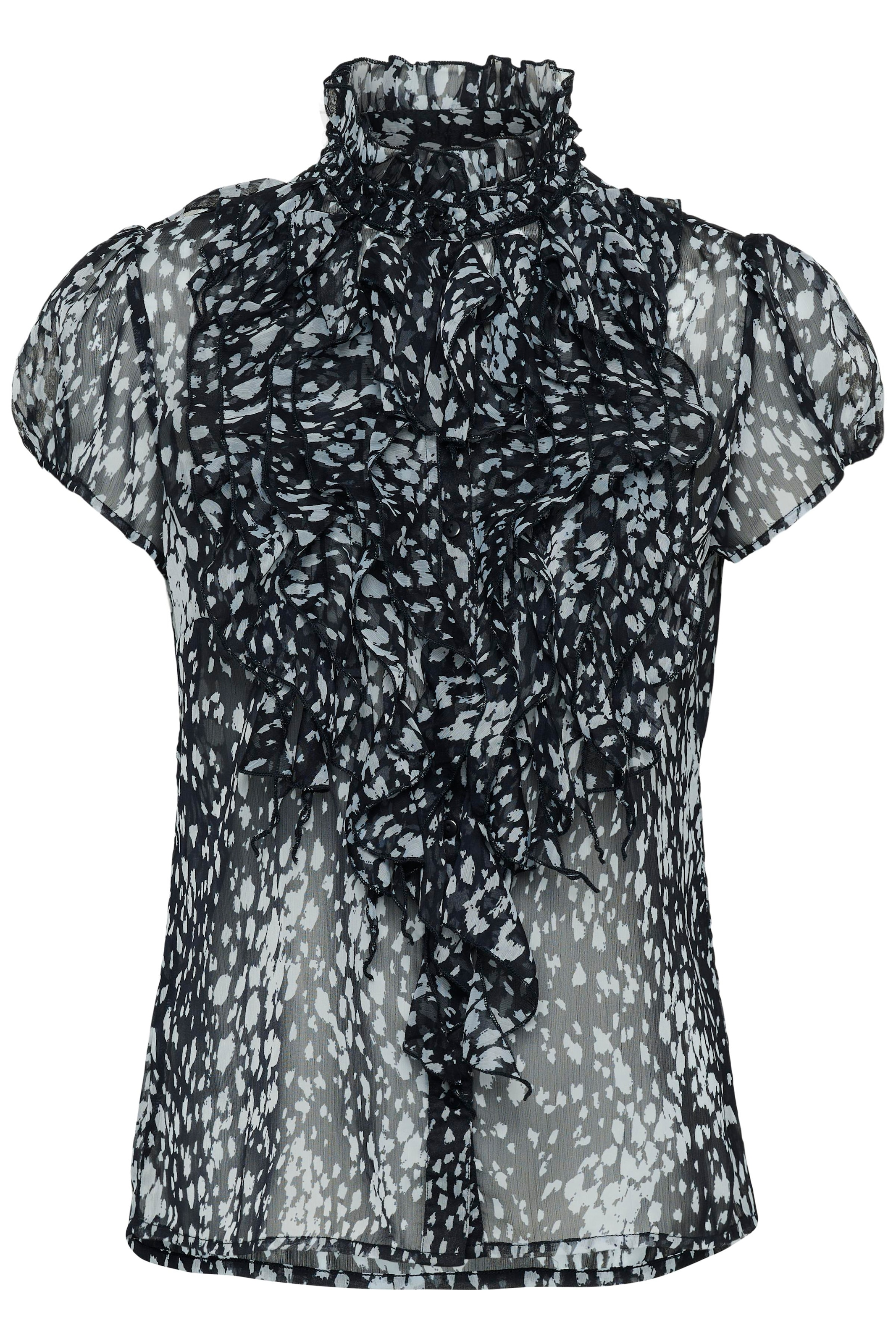Saint Tropez Chemisier à volants »LiljaSZ Crinkle SS Shirt« Kunstfaser, Regular fit