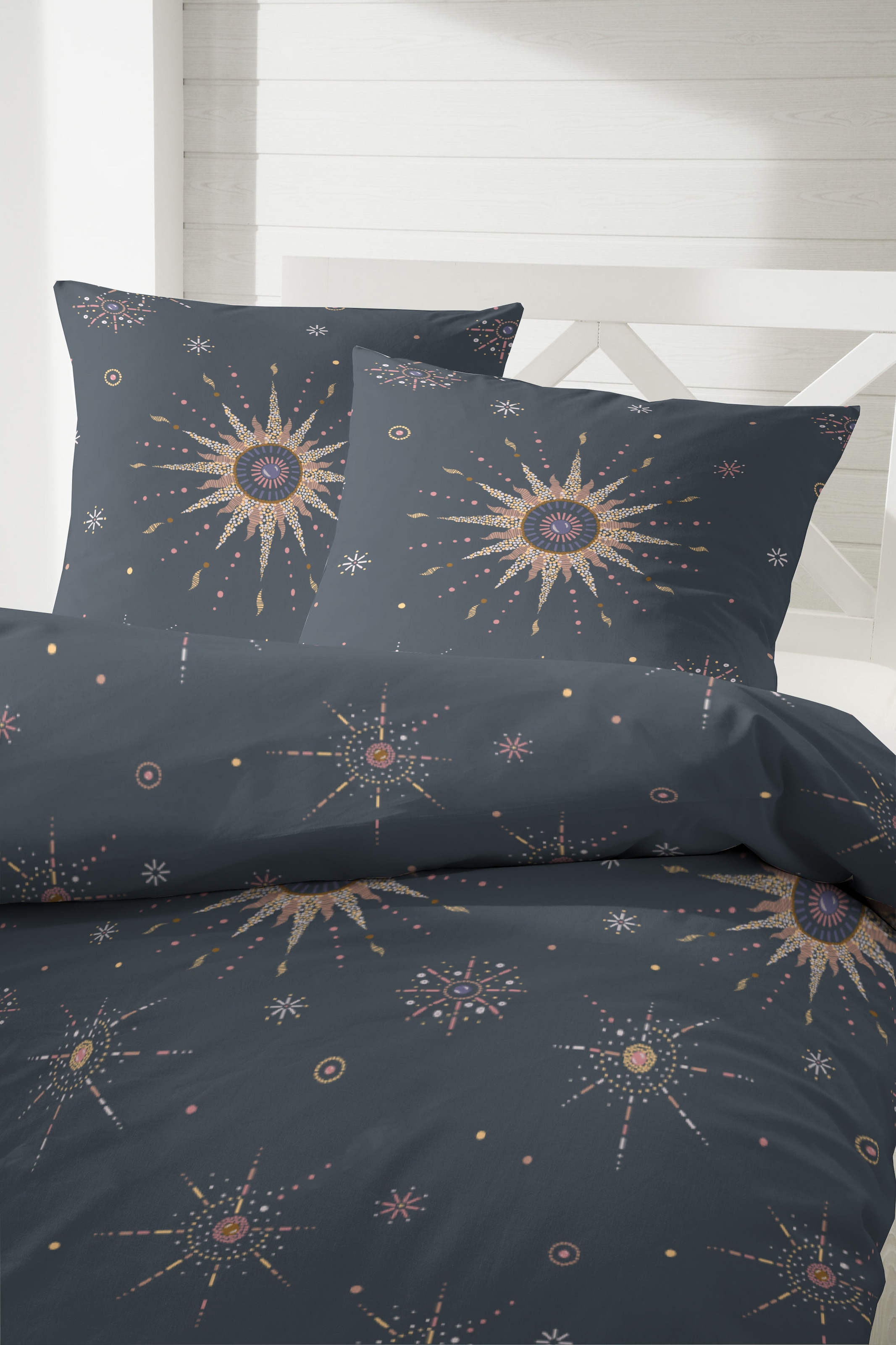 Primera Bettwäsche »Mako-Satin Bettwäsche "Ancient Moon"« 2 Stk. tlg. Mit modernen Mondsymbolen