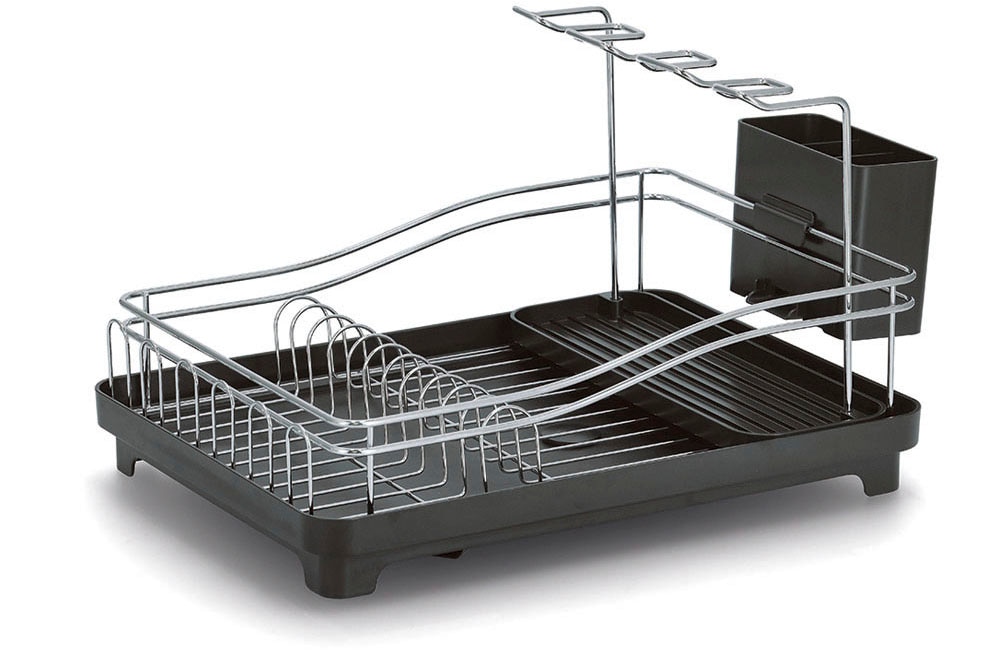 Zeller Present Support de vaisselle Metall verchromt / Kunststoff, abnehmbarer Besteckkasten