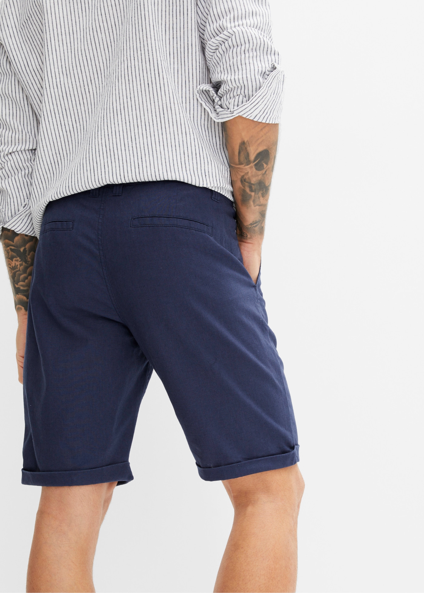 bonprix Bermuda  en mélange lin-coton, coupe Regular Fit, avec lien à la taille