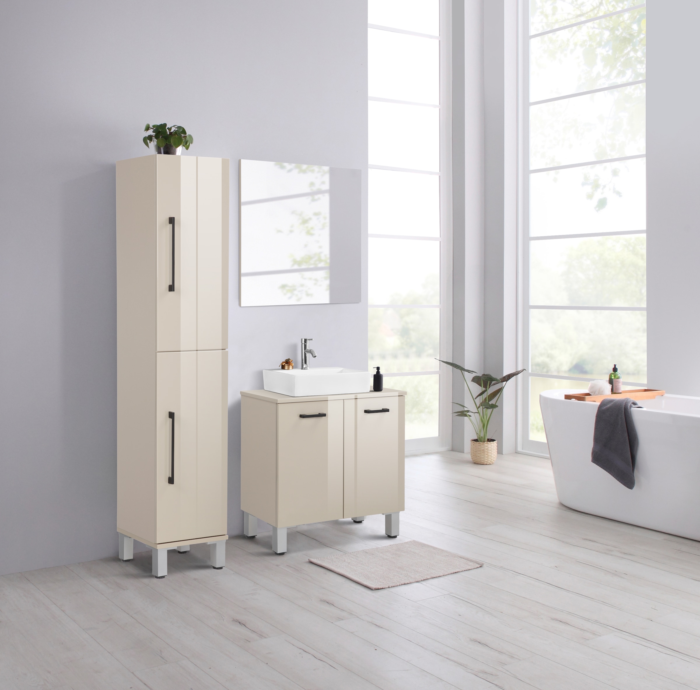 welltime Armoire haute »Florenz« Breite 30cm,Badezimmerschrank,Badschrank,2 Türen