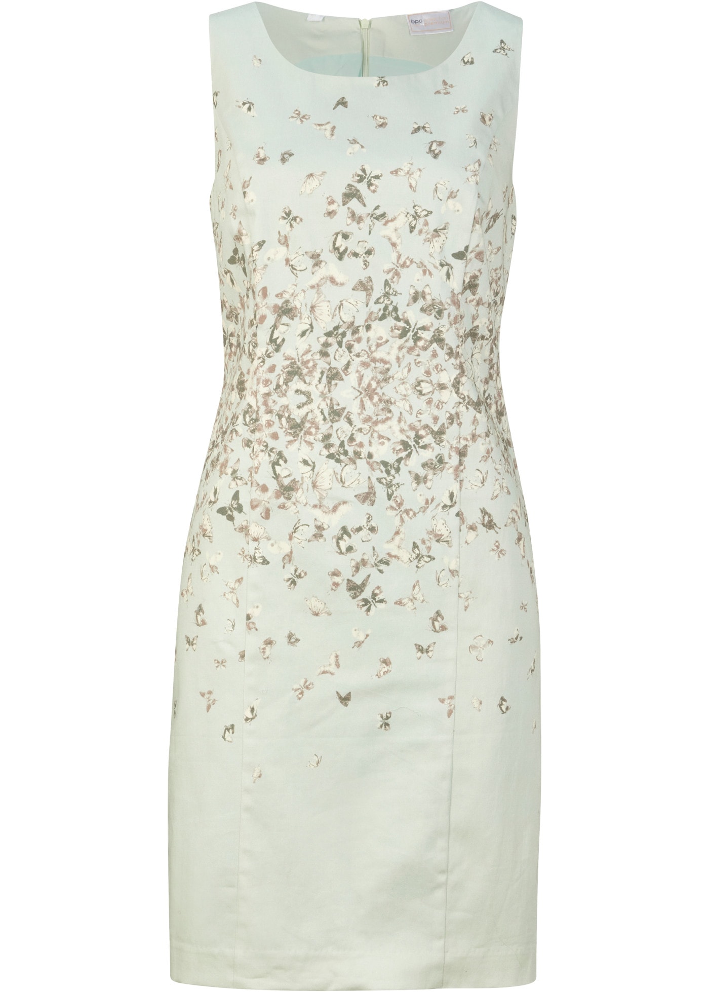bonprix Robe fourreau coupe ajustée, sans manches, motif papillons