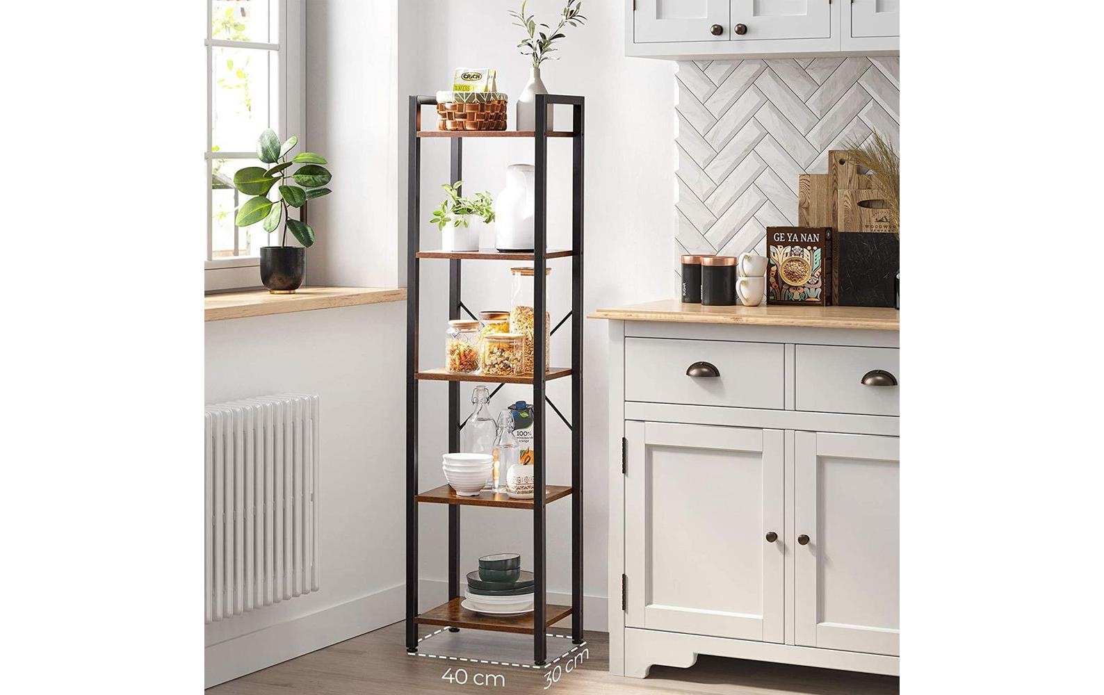 VASAGLE Étagère »40 x 30 x 146 cm, Braun/Schwarz«