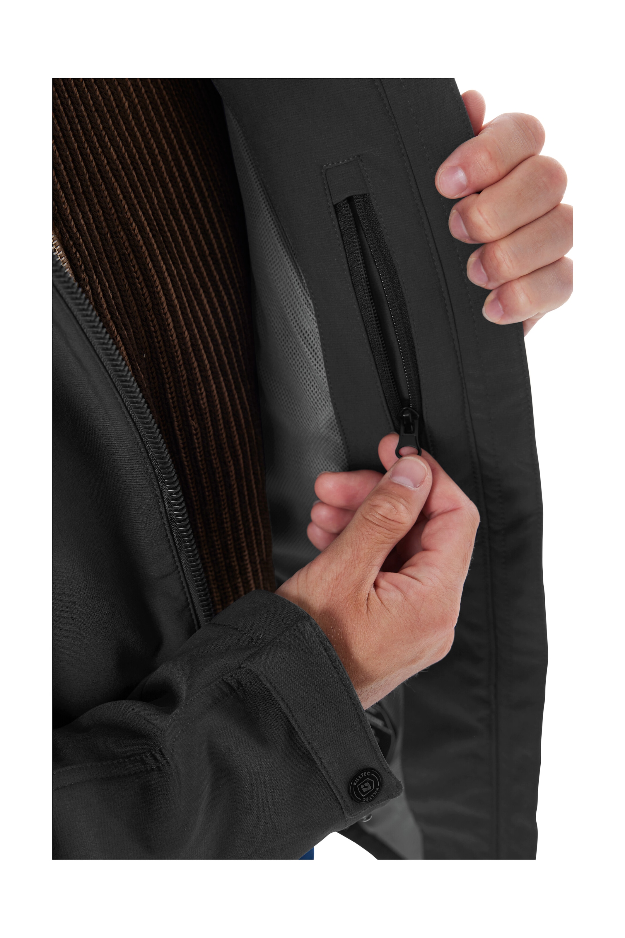 Killtec Veste softshell »Herren Softshelljacke« Wasserabweisende Softshelljacke mit Fleece, abnehmbarer Kapuze