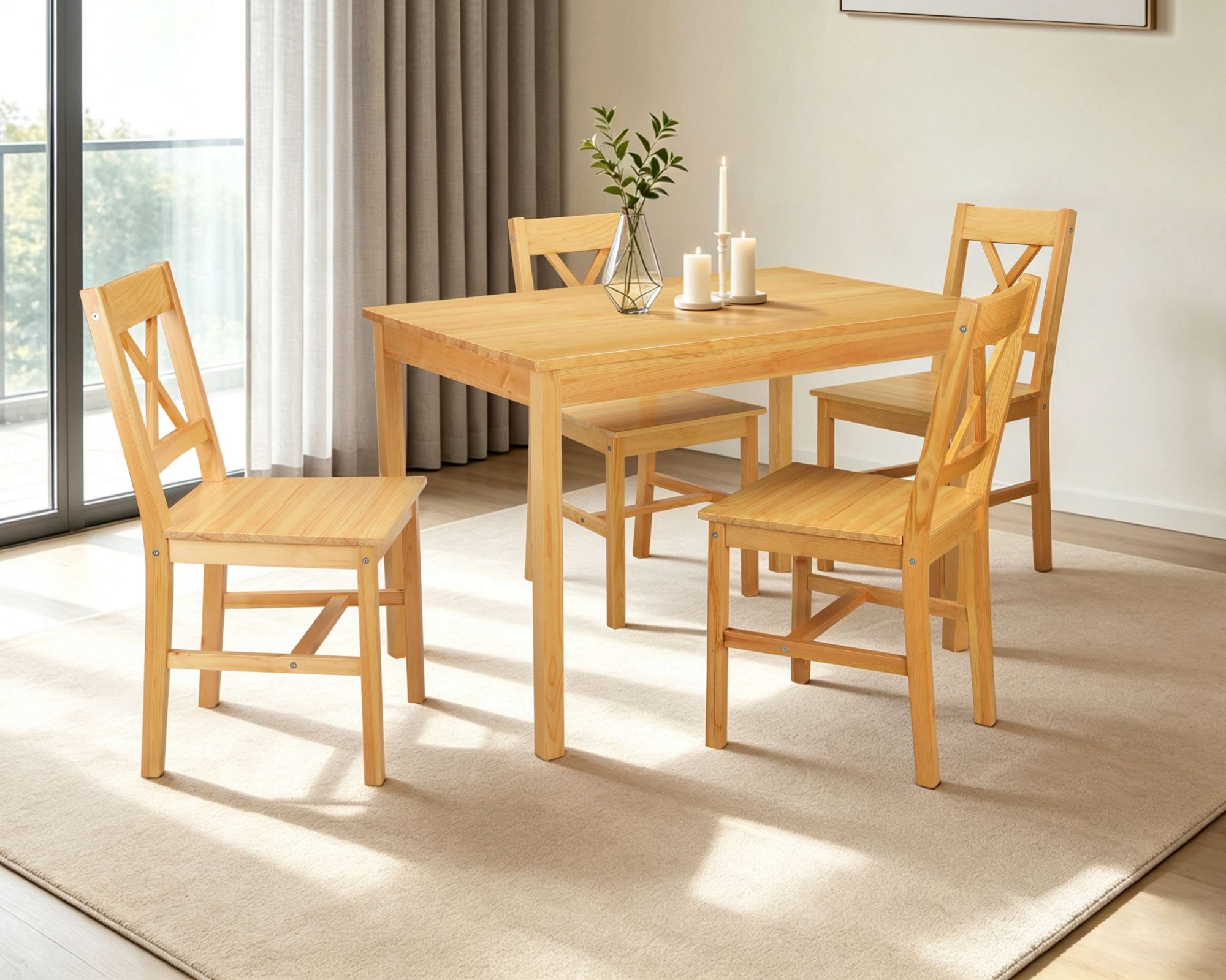 GOODproduct Esszimmerstuhl »Willow« (Set) 2 Stk.aus massivem Kiefernholz, lackiert, pflegeleicht, bis 130 kg belastbar