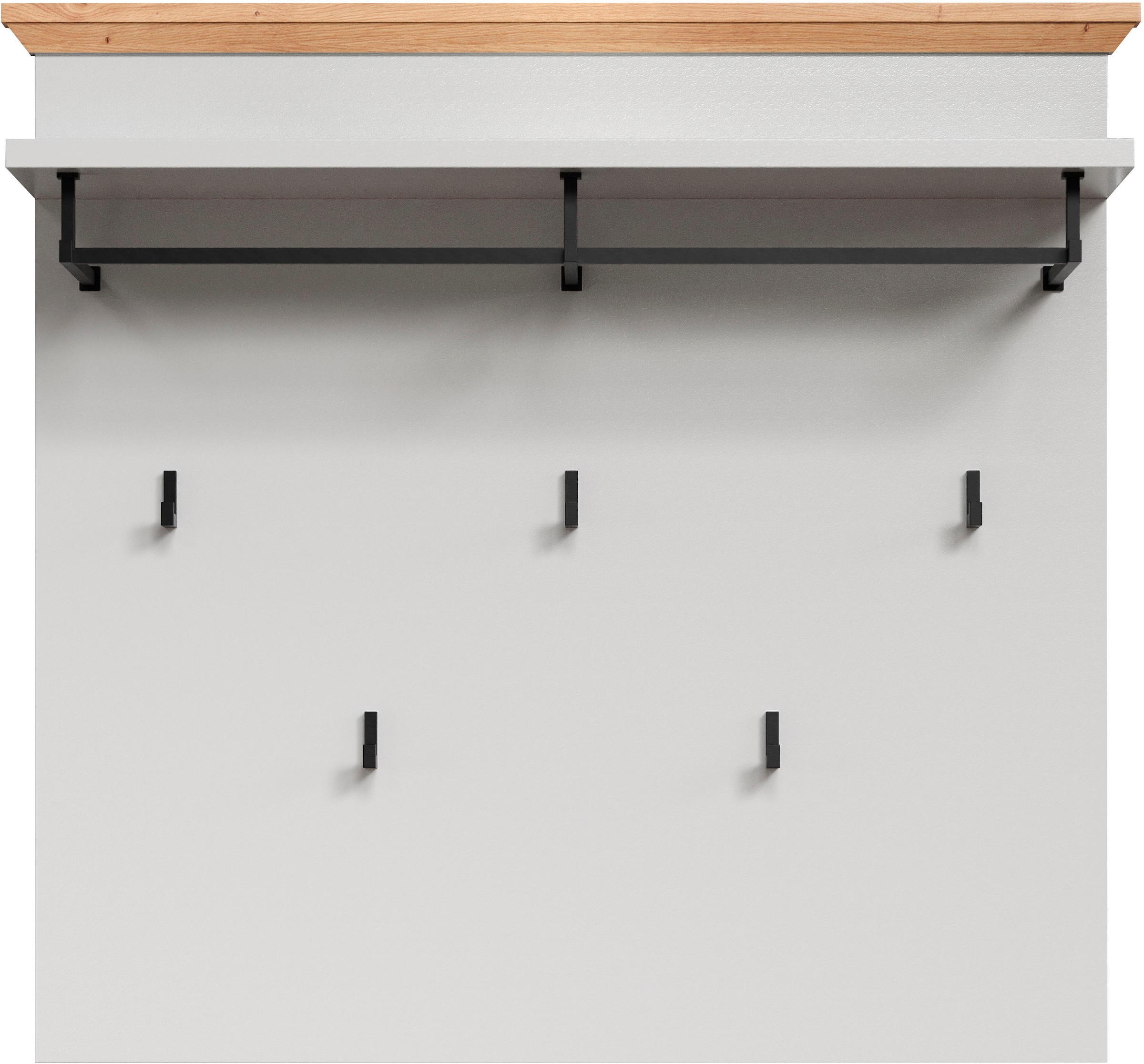 Home affaire Panneau de vestiaire »Herzwill« 1 cuis tlg. Wandpaneel, Masse B/H/T ca.: 91/49/41 cm in hellgrau und Eiche NB