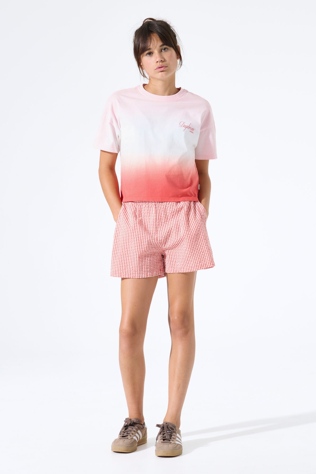 Garcia T-shirt à manches courtes avec dégradé de couleur et impression/pour filles