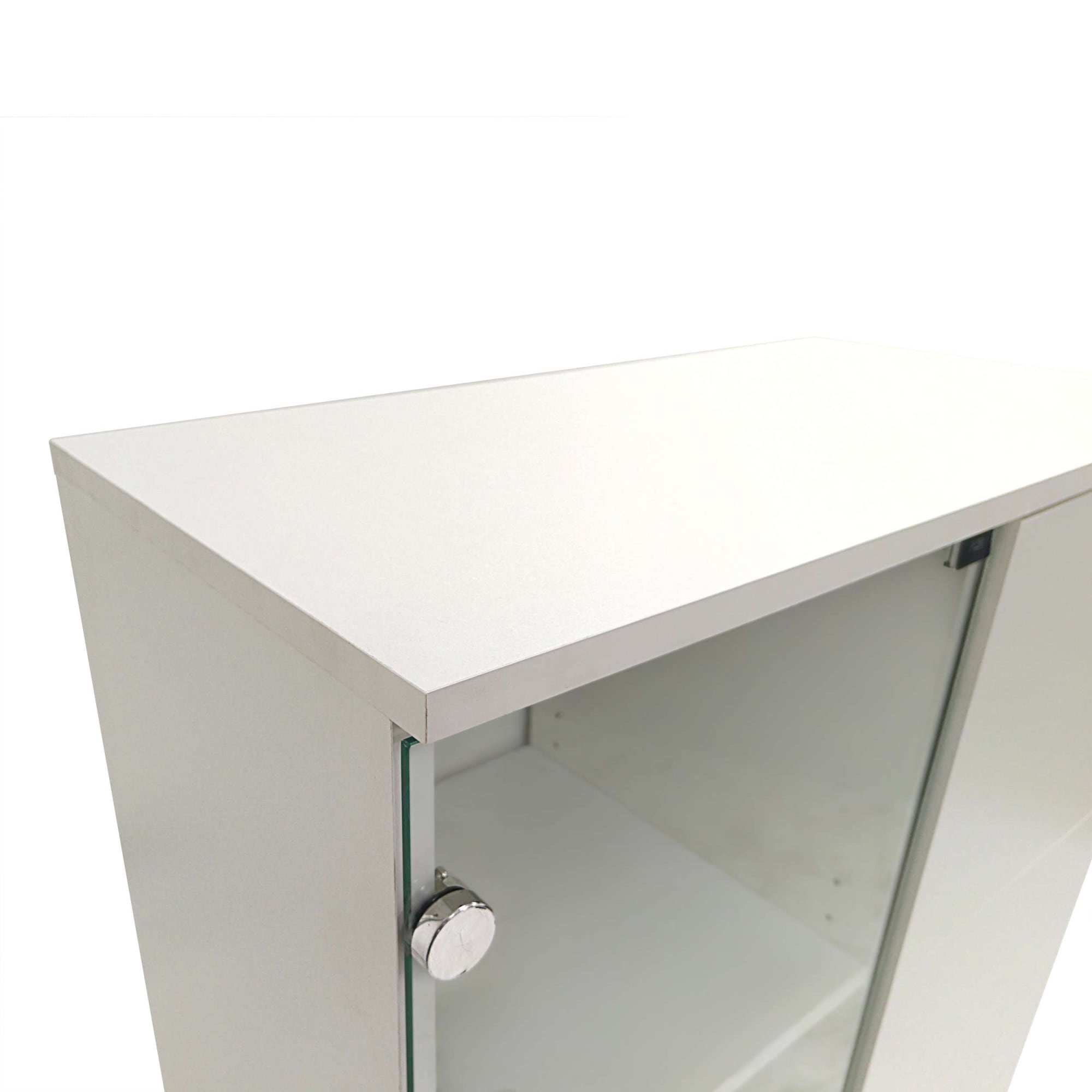 GOODproduct Buffet haut »Maryd« Commode, armoire moyenne, avec portes en verre et bois, étagères, largeur 80cm