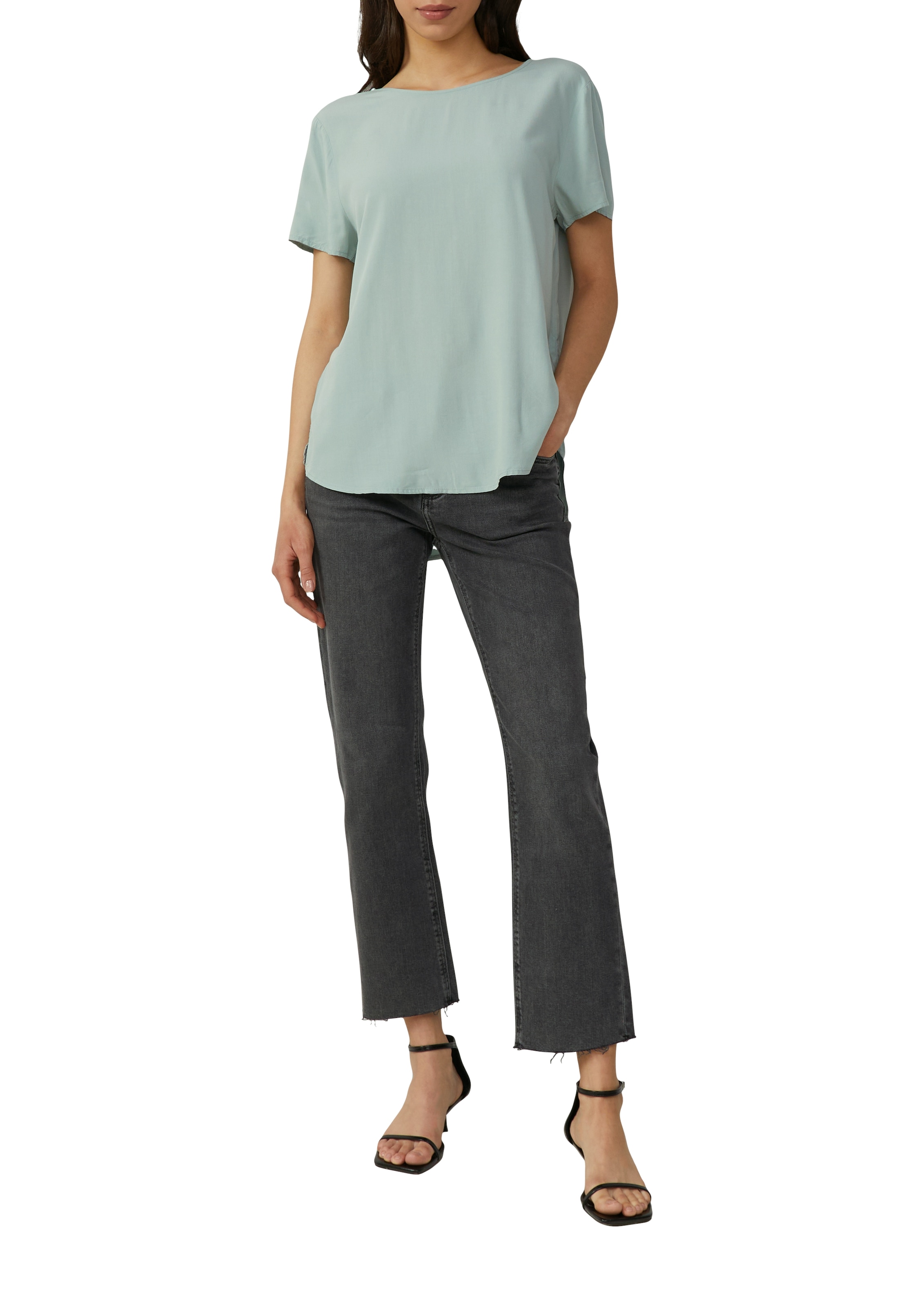 QS Blouse à manches courtes mit All-Over Print