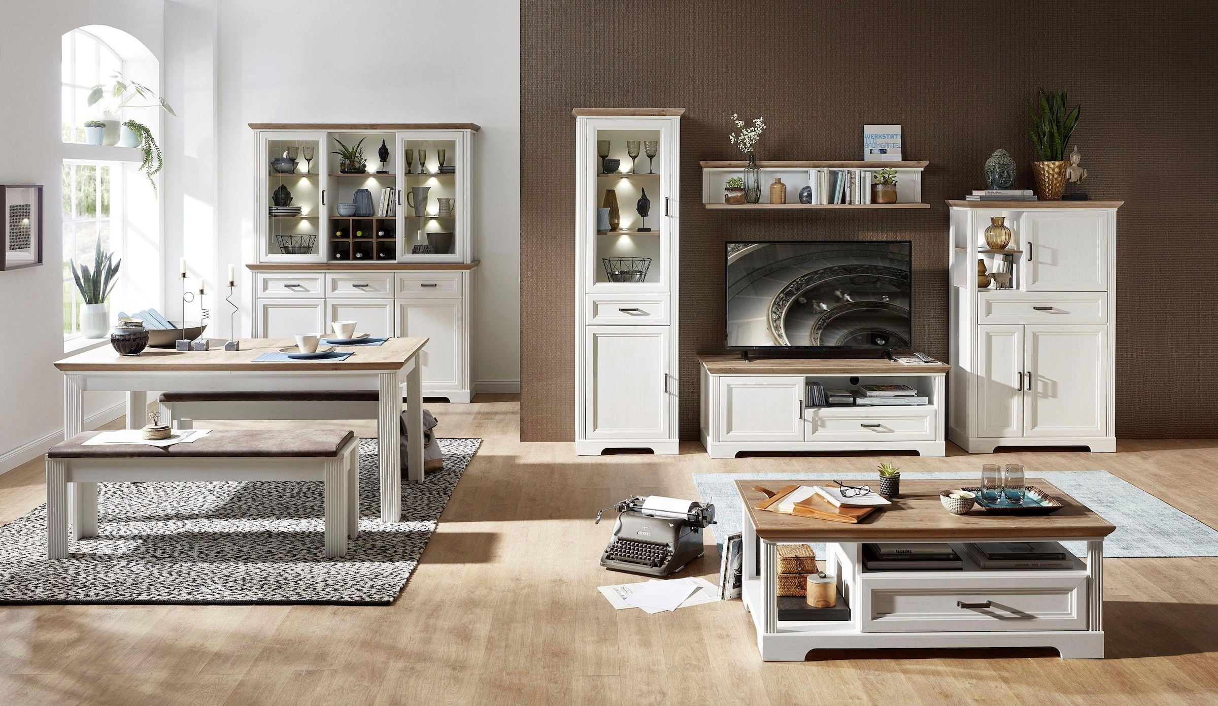 Innostyle Sideboard »Jasmin« Breite 166 cm, 3 Holztüren, 3 Schubkästen
