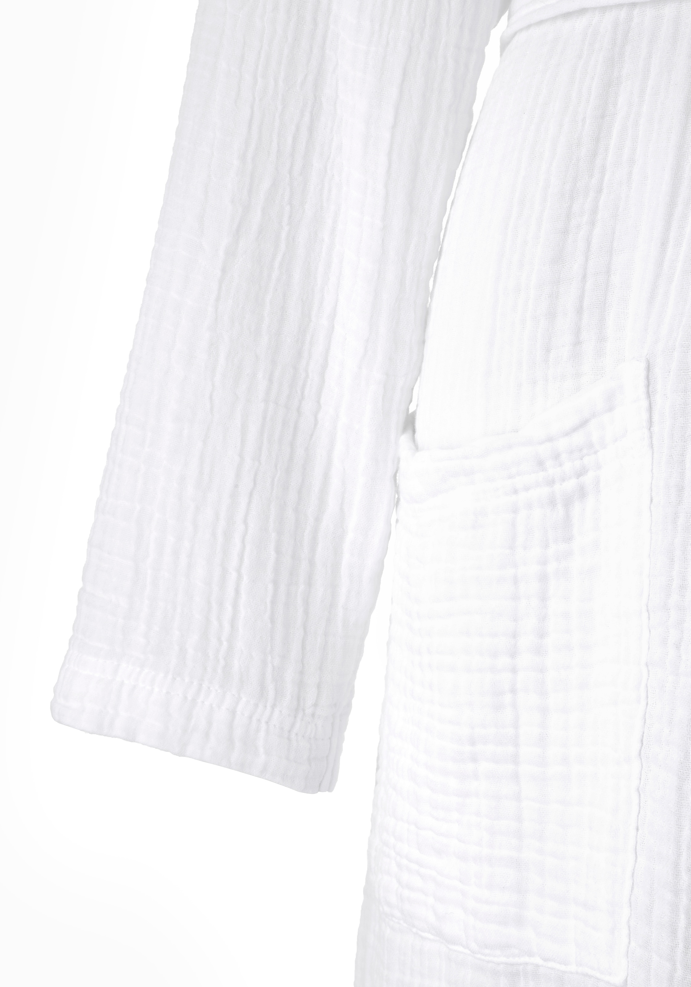 my home Peignoir de bain »Juna Musselin, ideal für Sauna & Spa, Hotelbademantel, Morgenmantel« 1 cuis modern, leichte Qualität, 100% Baumwolle