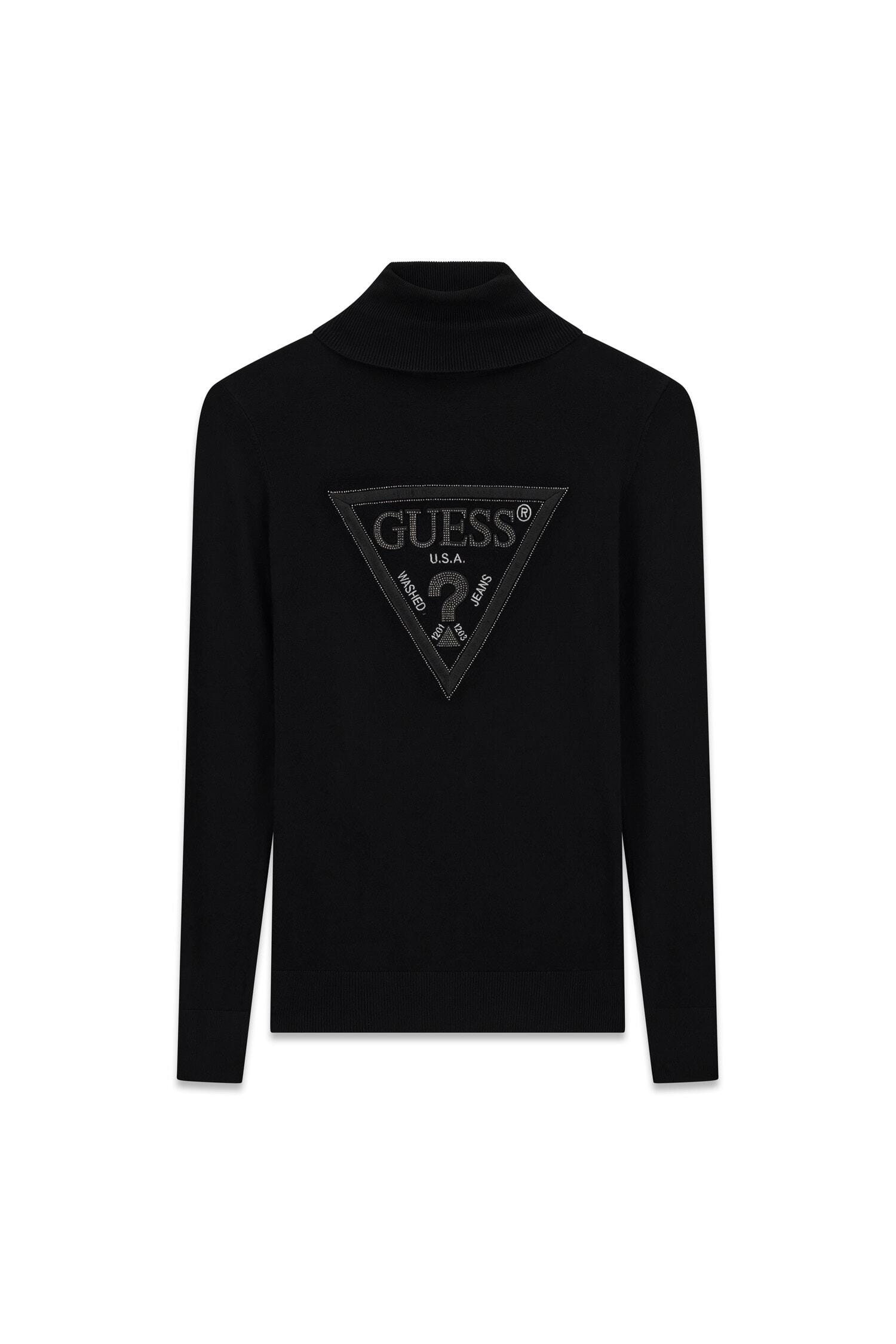 Guess Pull à col roulé »LS TN HALLIE TRIANGLE LOGO SWT« aus Viskosemix, Dreiecks-Logo