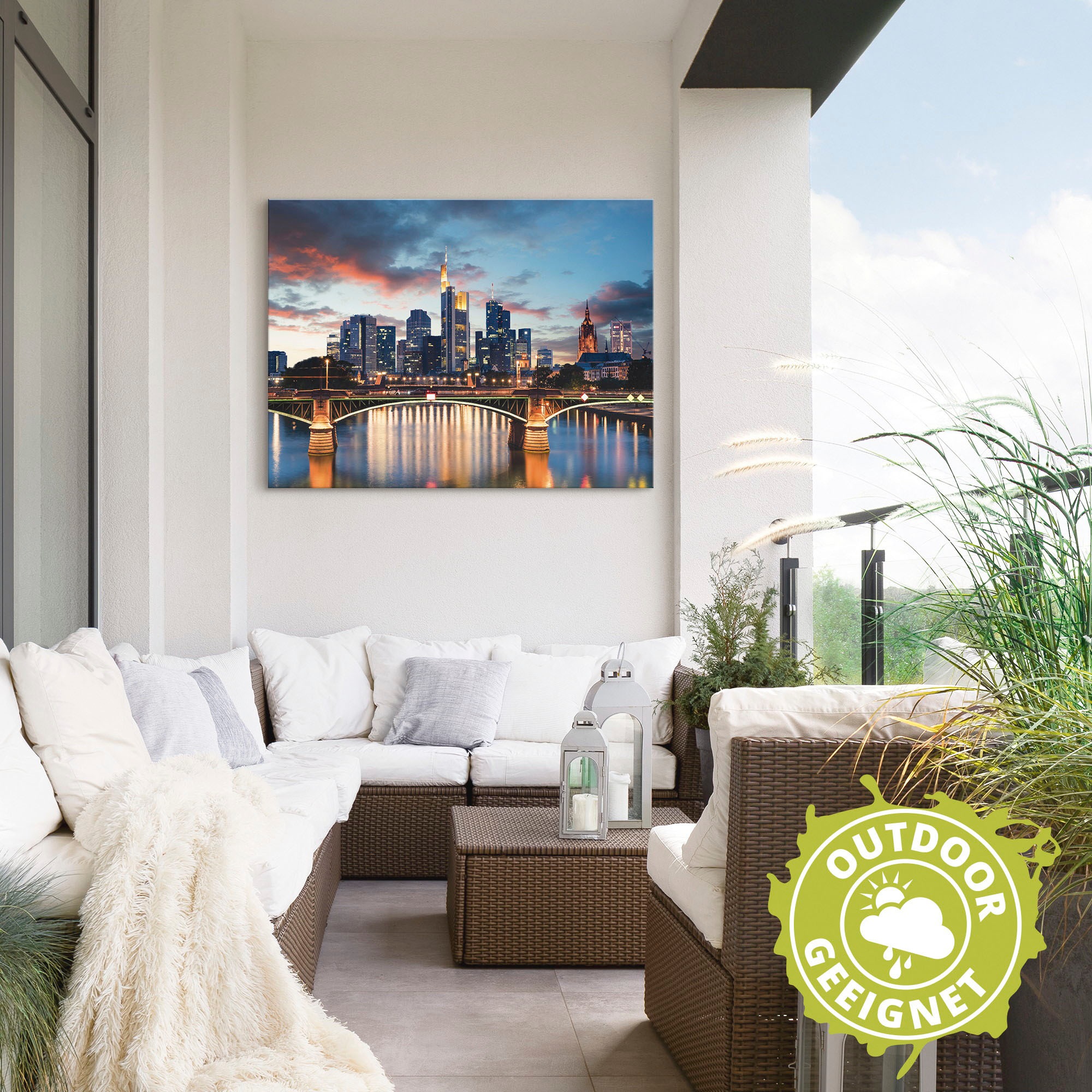 Artland Impression alu-dibond »Frankfurt am Main Skyline II« 1 cuis tlg. für Innen- und Aussenbereich geeignet, Outdoorbild