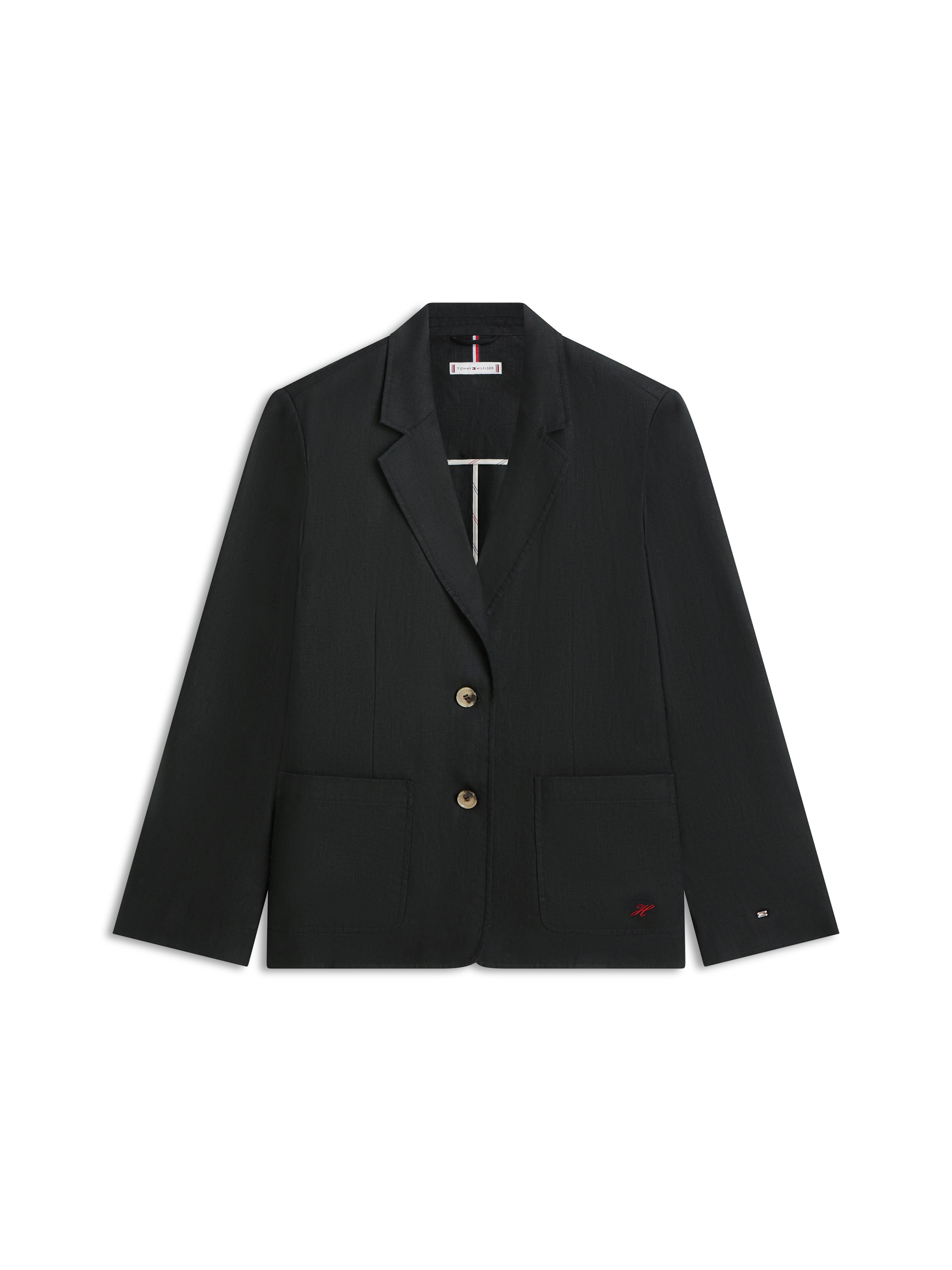 Tommy Hilfiger Blazer court »NEW ESS LINEN REG SB BLAZER« avec poches appliquées