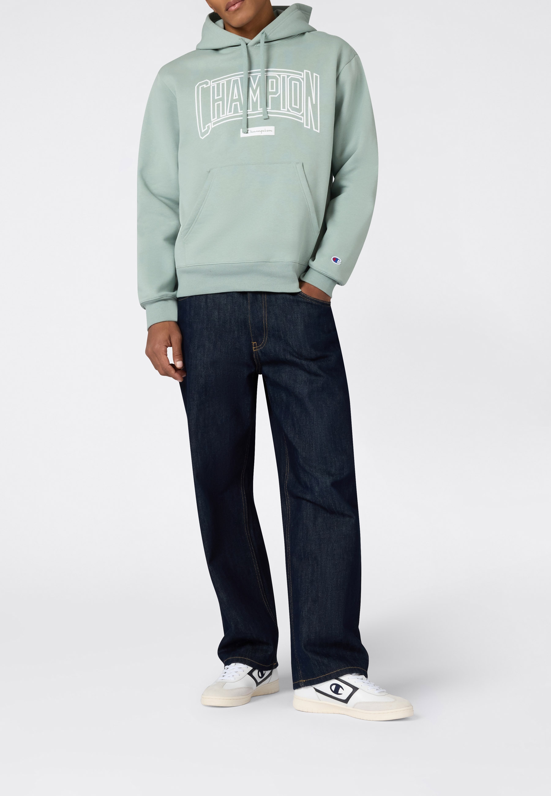 Champion Kapuzensweatshirt »COLLEGE Relax Fit Fleece Hoodie«, mit Kordelverschluss, Langarm-Design, gerader Abschluss, normale Länge
