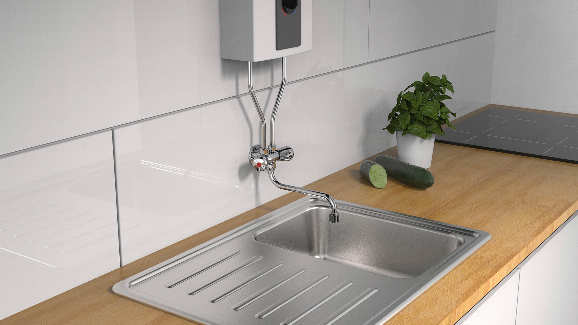Schütte Spültischarmatur Niederdruckarmatur für 5-l-Boiler Übertischspeicher, für Wandmontage