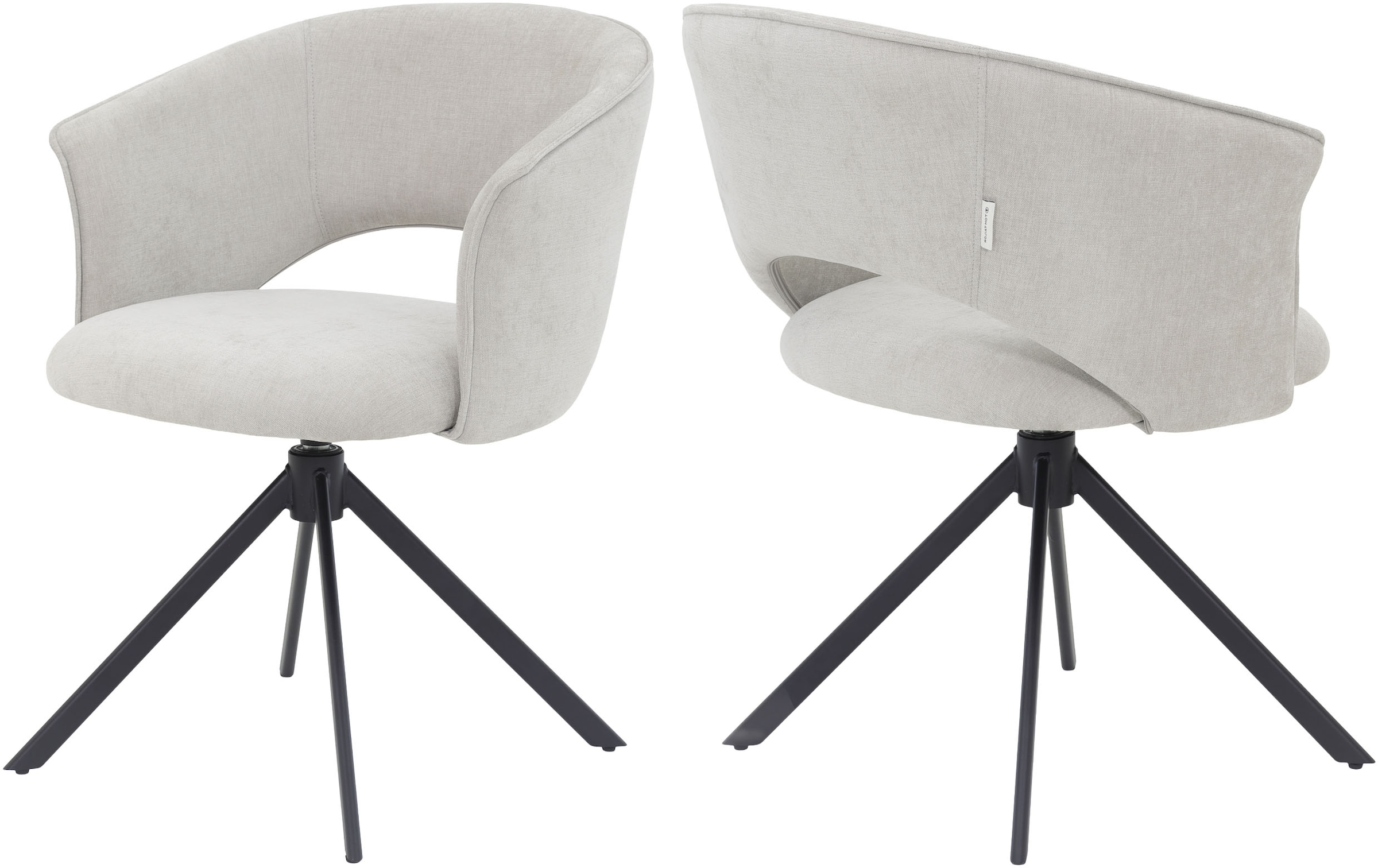 TOM TAILOR HOME Armlehnstuhl »CURVY ARMCHAIR« (Set) 2 Stk.mit Armlehnen, drehbar, Rückholfunktion, Rückenausschnitt