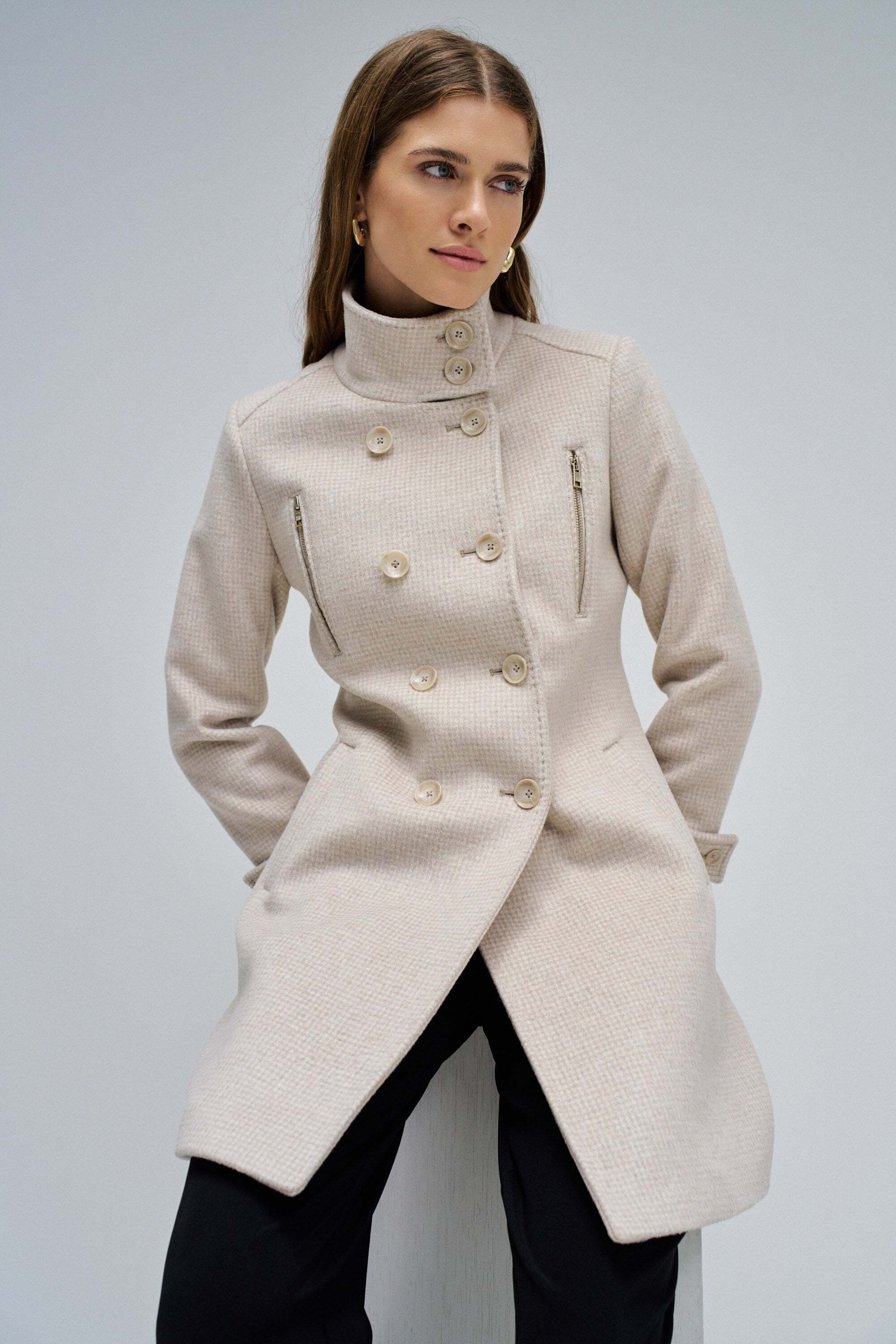 Salsa Wolljacke »Salsa Jeans Mantel mit Wollanteil Grace Long Woolen Coat«