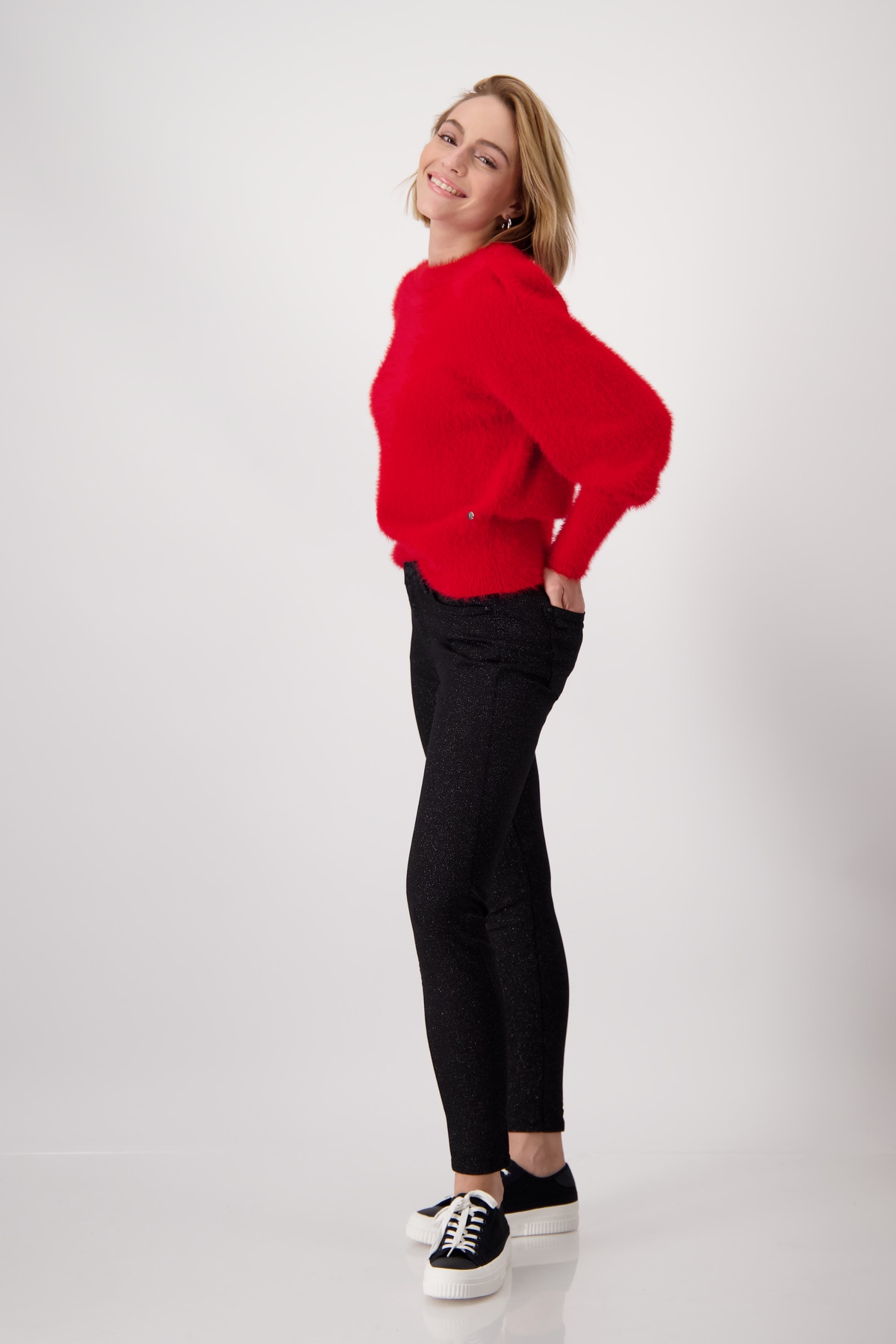 Monari Röhrenhose  mit Glitzerdruck