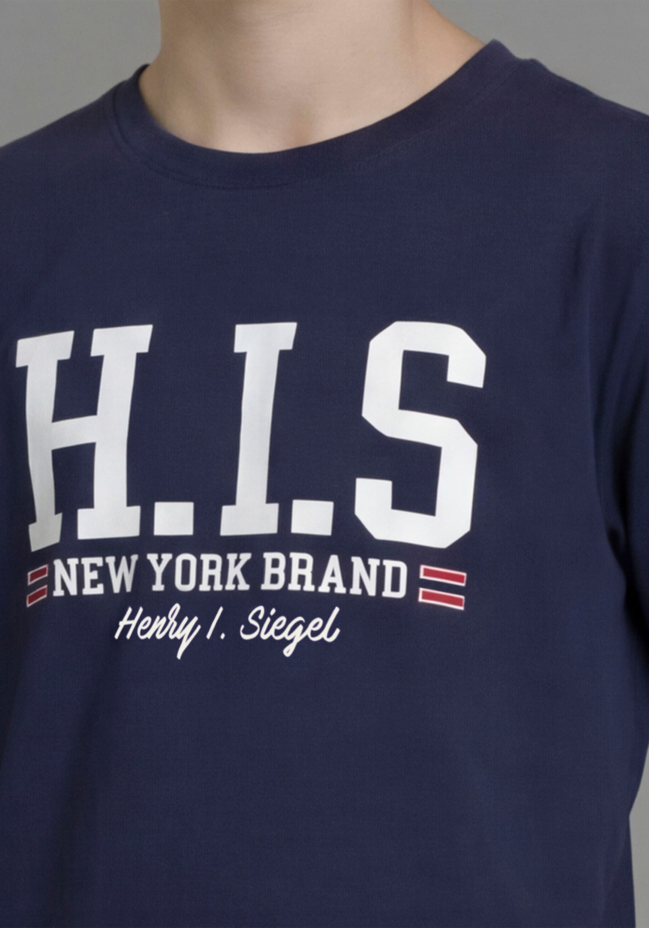 H.I.S T-shirt »2er Pack T-Shirts mit Logodrucken für Jungen« Packung, 2, 2 pièces Basic Schnitt, kurze Ärmel, bedruckte Optik, Logodrucke