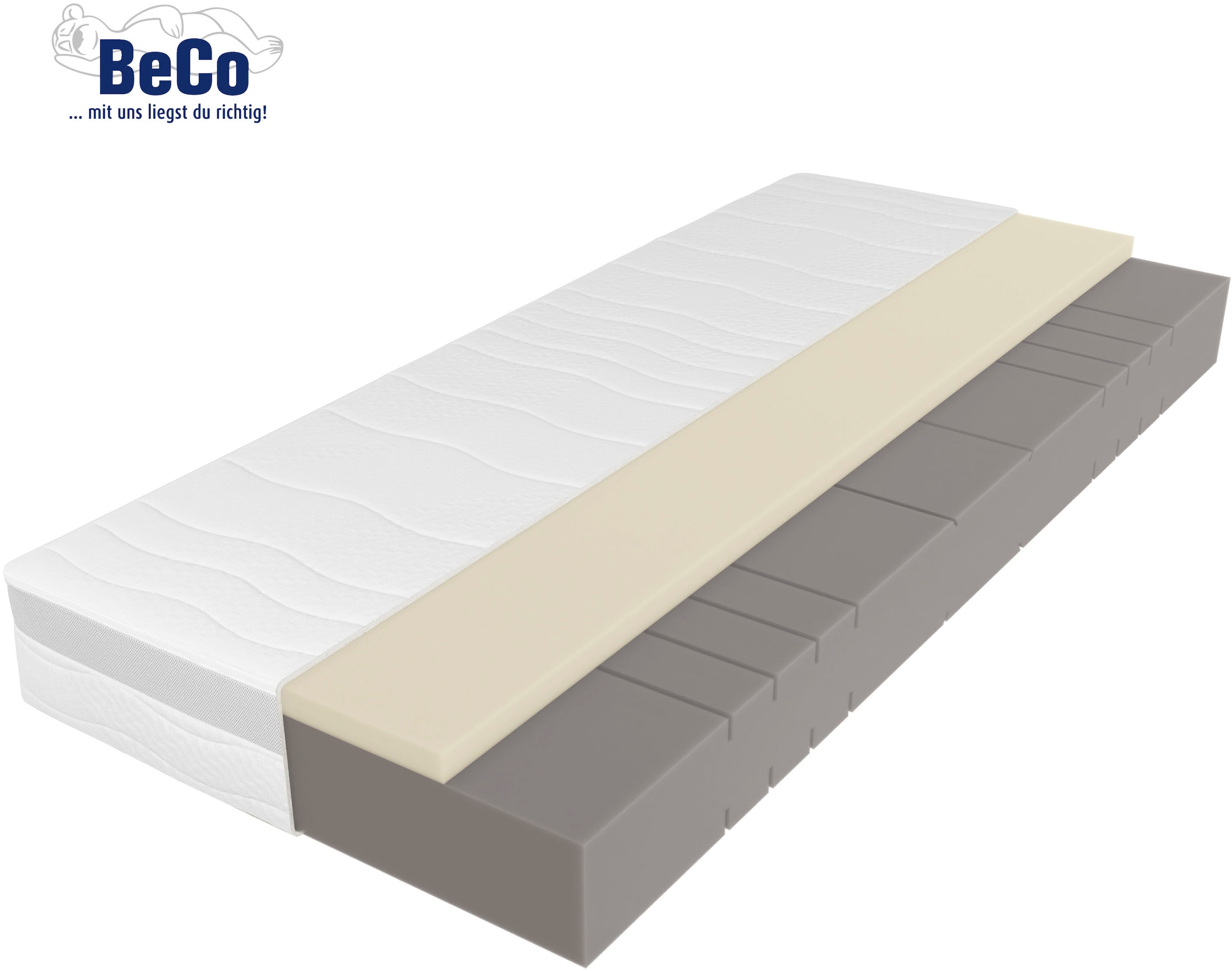 Beco Hybridschaum-Matratze »Feel Like Latex ONE KS - GOLD, Matratze 90x200 cm, 140x200 cm und mehr« 21 cm hoch 1 cuis tlg. Ergonomischer Hybridschaum mit komfortabler Feel Like Latex Auflage