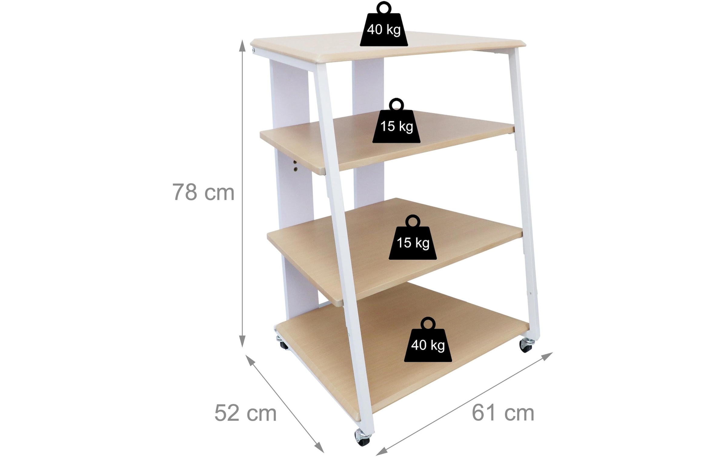 relaxdays Tableau TV »Hifi-Regal 78 x 61 x 52 cm«