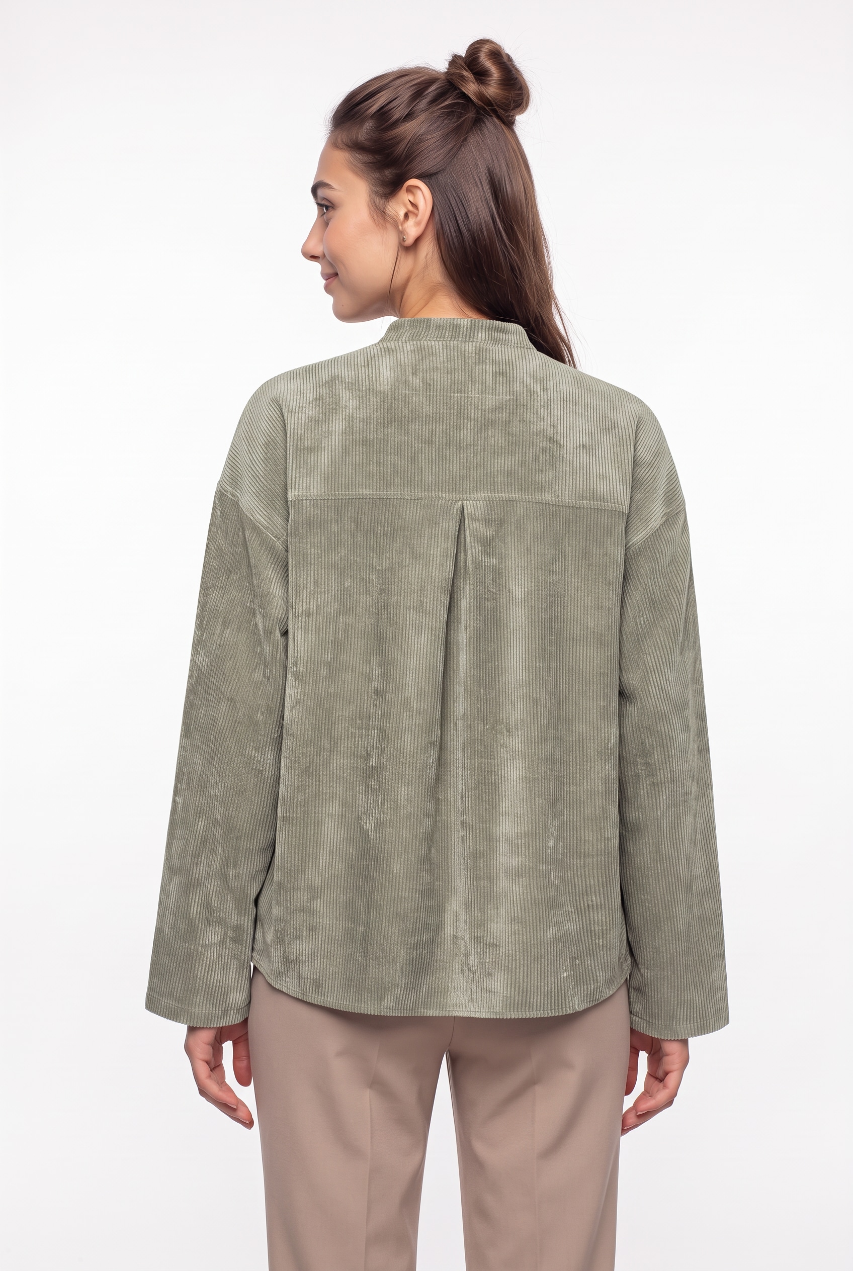 GANG Hemdbluse »94EMILY BLOUSE« aus Cord, Stehkragen