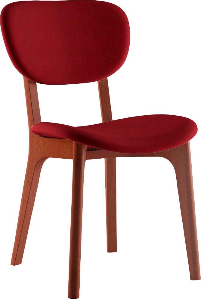 Home affaire Chaise »COZY Made in Italy« (Ensemble) 2 cuisGestell in Buche, Kirsch- oder Nussbaum, Massivholz, Design Stuhl