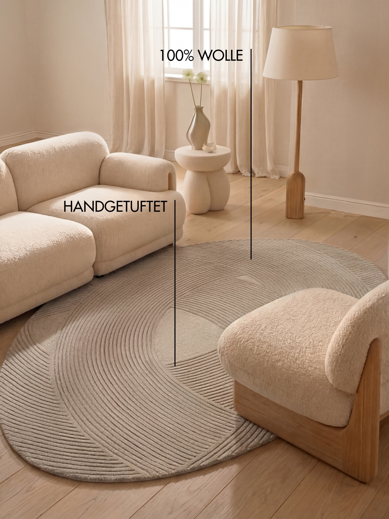 Ted Baker Tapis en laine »Wollteppich Victoria« Rectangulaire 18 mm Höhe tapis naturel laine, design relief, salon, chambre