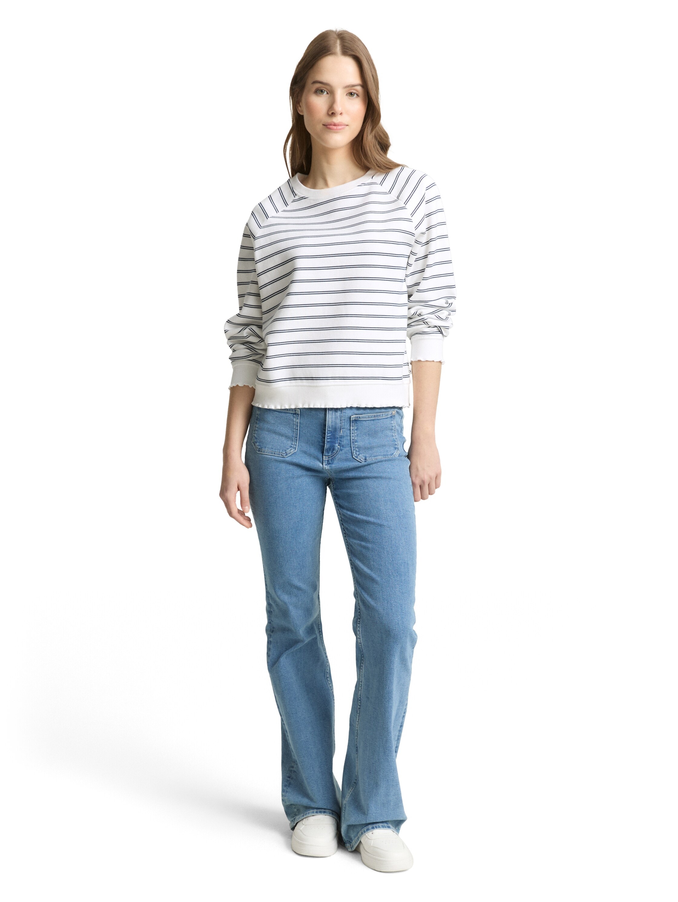 TOM TAILOR Denim Sweatshirt , mit Streifen Muster
