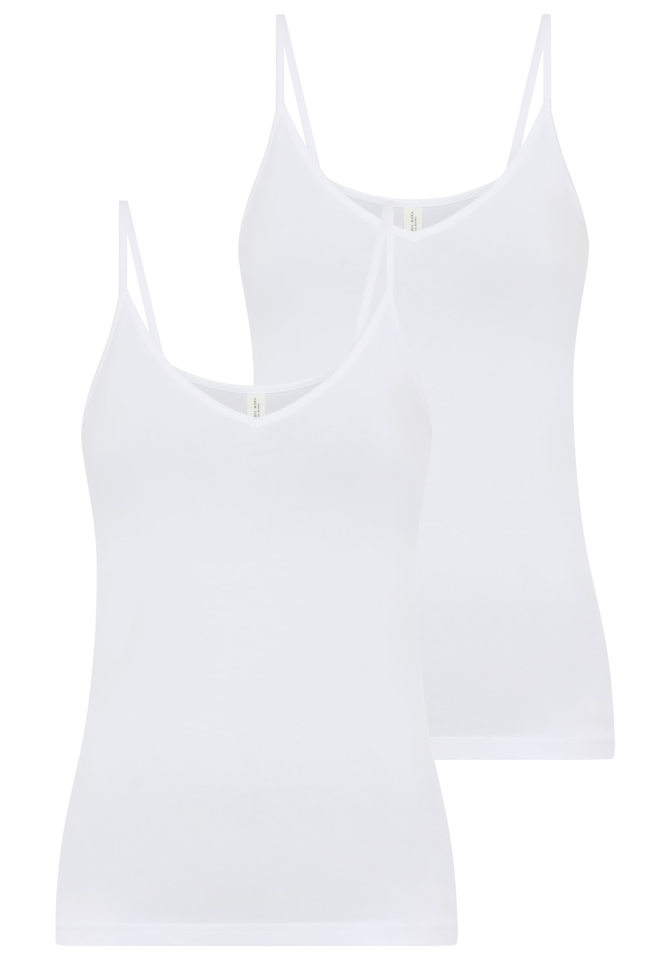 YSABEL MORA Top à bretelles spaghetti 2er Pack,  Baumwollmix, elastisch, atmungsaktiv, weich