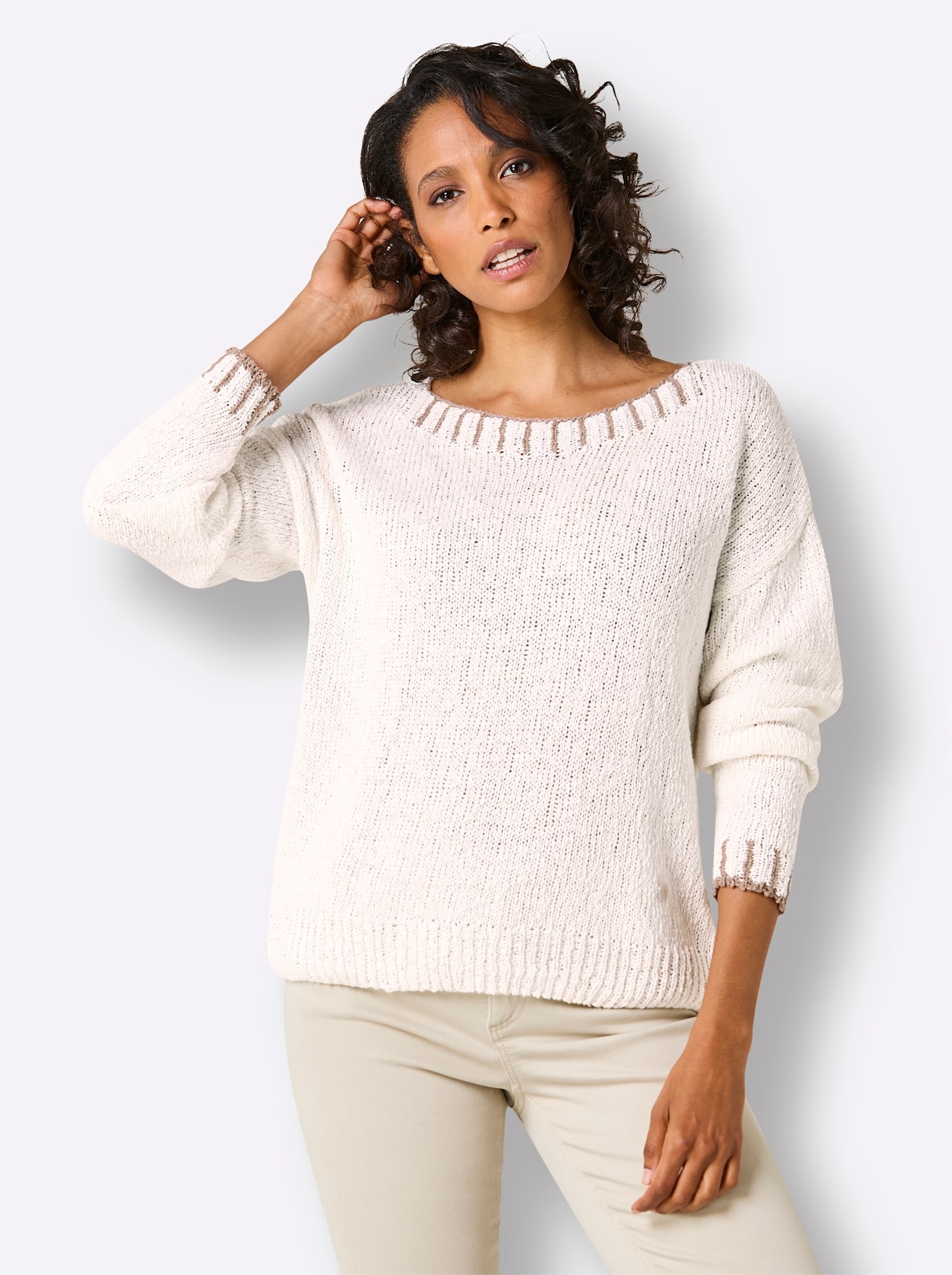 CREATION L PREMIUM Pull en tricot »Leinen-Baumwoll-Pullover«