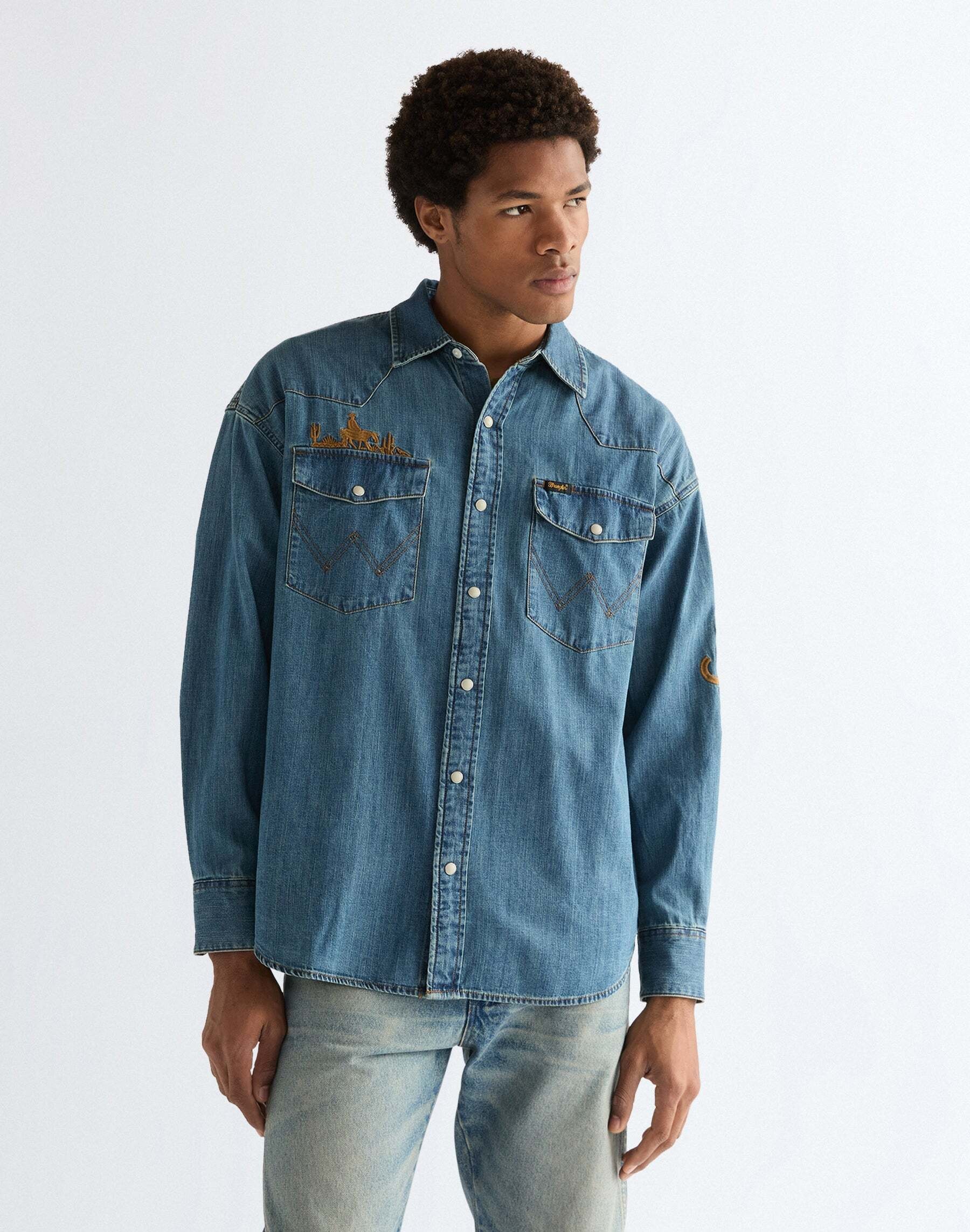 Wrangler Chemise en jean »WRANGLER Jeanshemd Western«