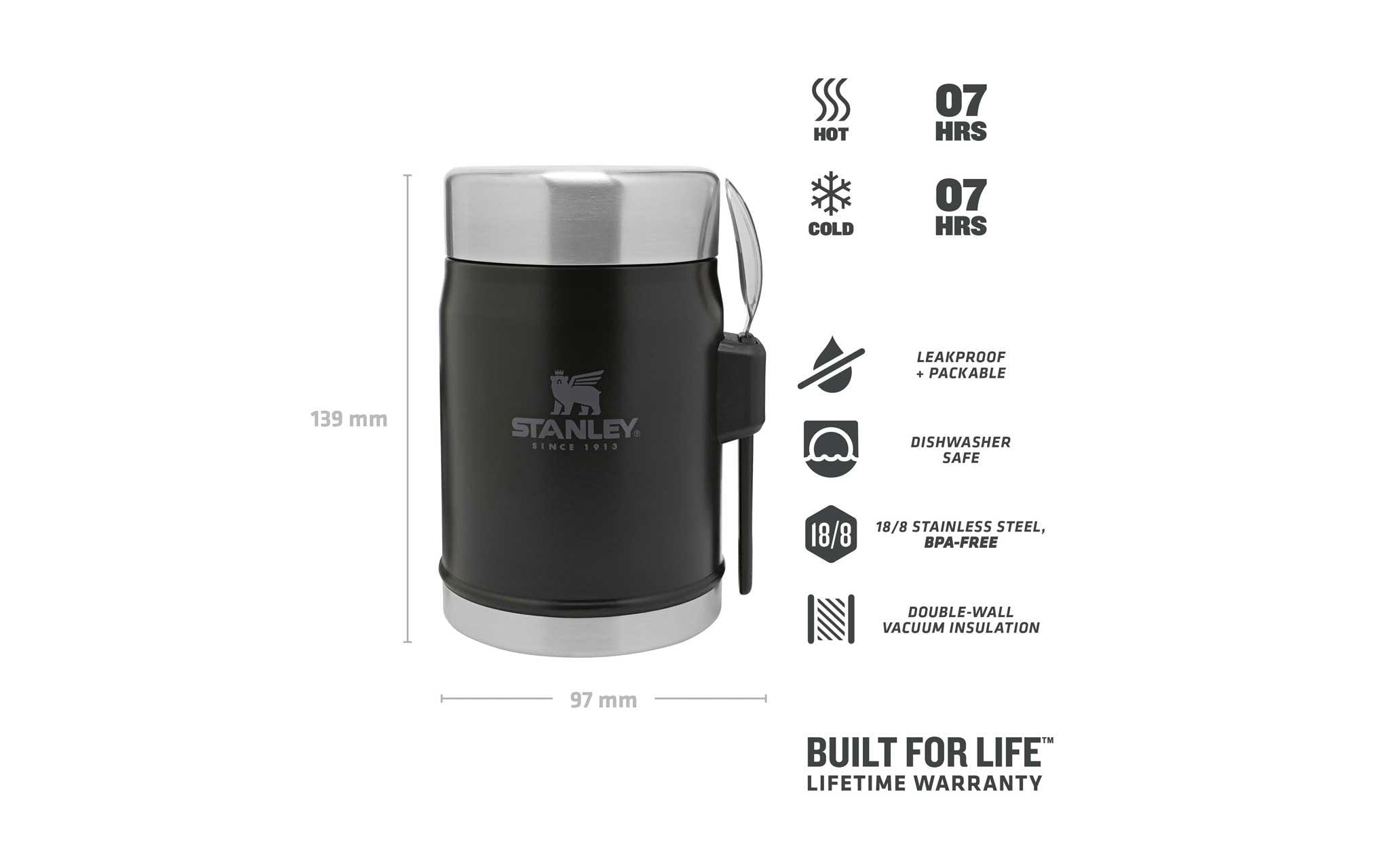 STANLEY Récipient isotherme »Stanley 1913 Classic 0.4 l, Schwarz« 1 cuis tlg.