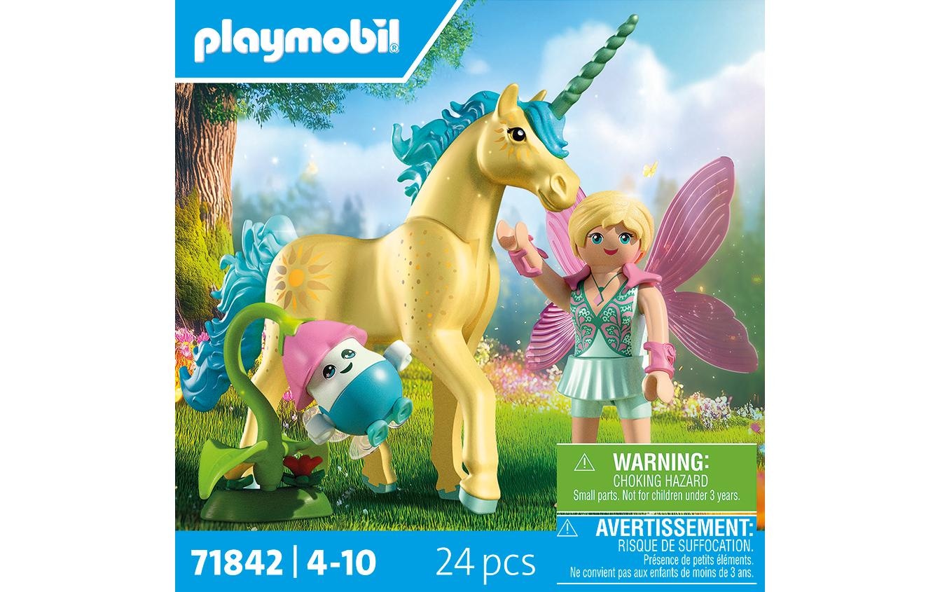 Playmobil® Konstruktions-Spielset »Sammeleinhorn, Sonnenscheinblüte mit Fee (71842), Princess Magic«