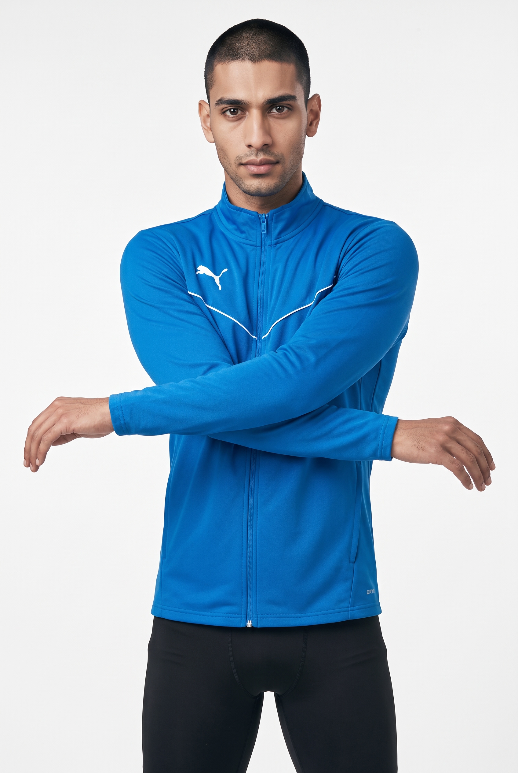 PUMA Trainingsjacke »TEAMRISE TRAINING POLY JACKET« ohne Kapuze sportlicher Stil mit kontrastfarbener Paspelierung