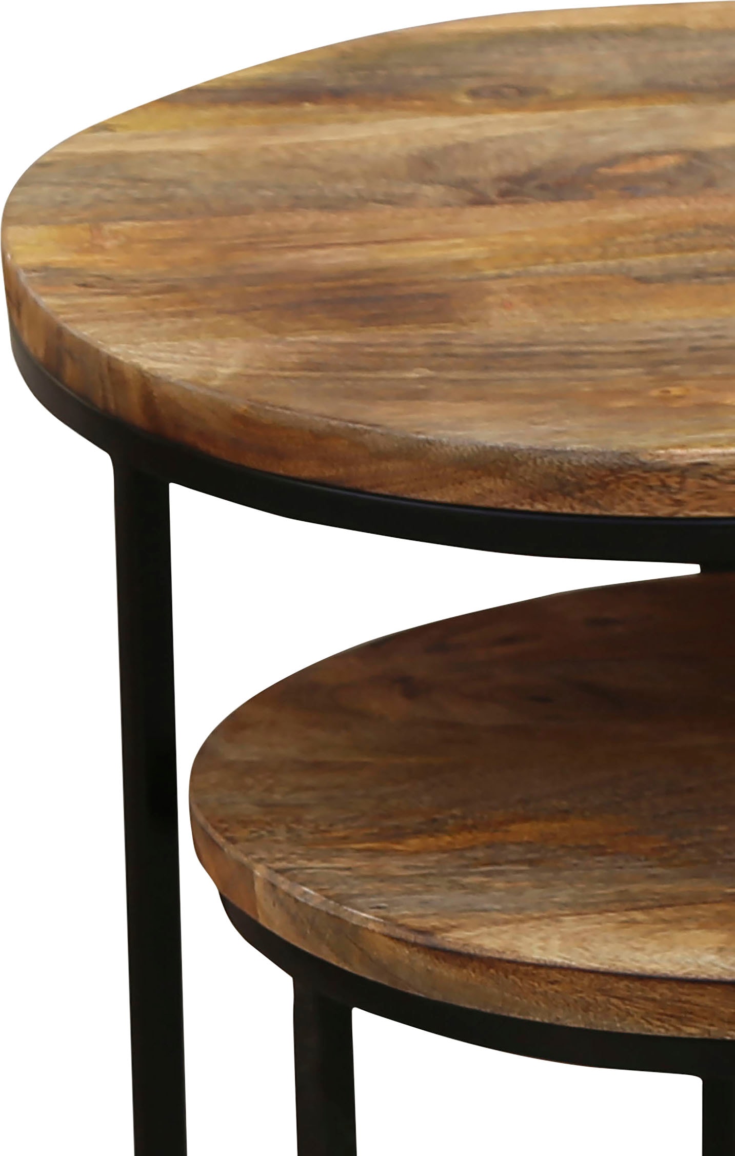 byLIVING Beistelltisch »Jaron« aus Massivholz, Zweisatztisch