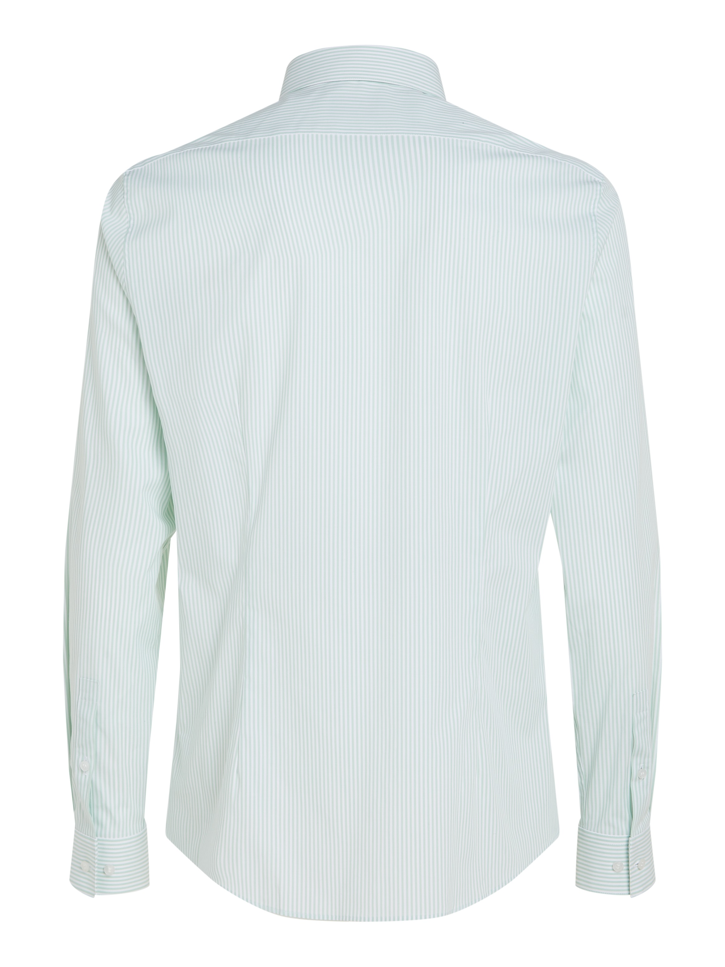 Calvin Klein Chemise à manches longues »POPLIN STRIPE SLIM SHIRT« mit Logoprägung