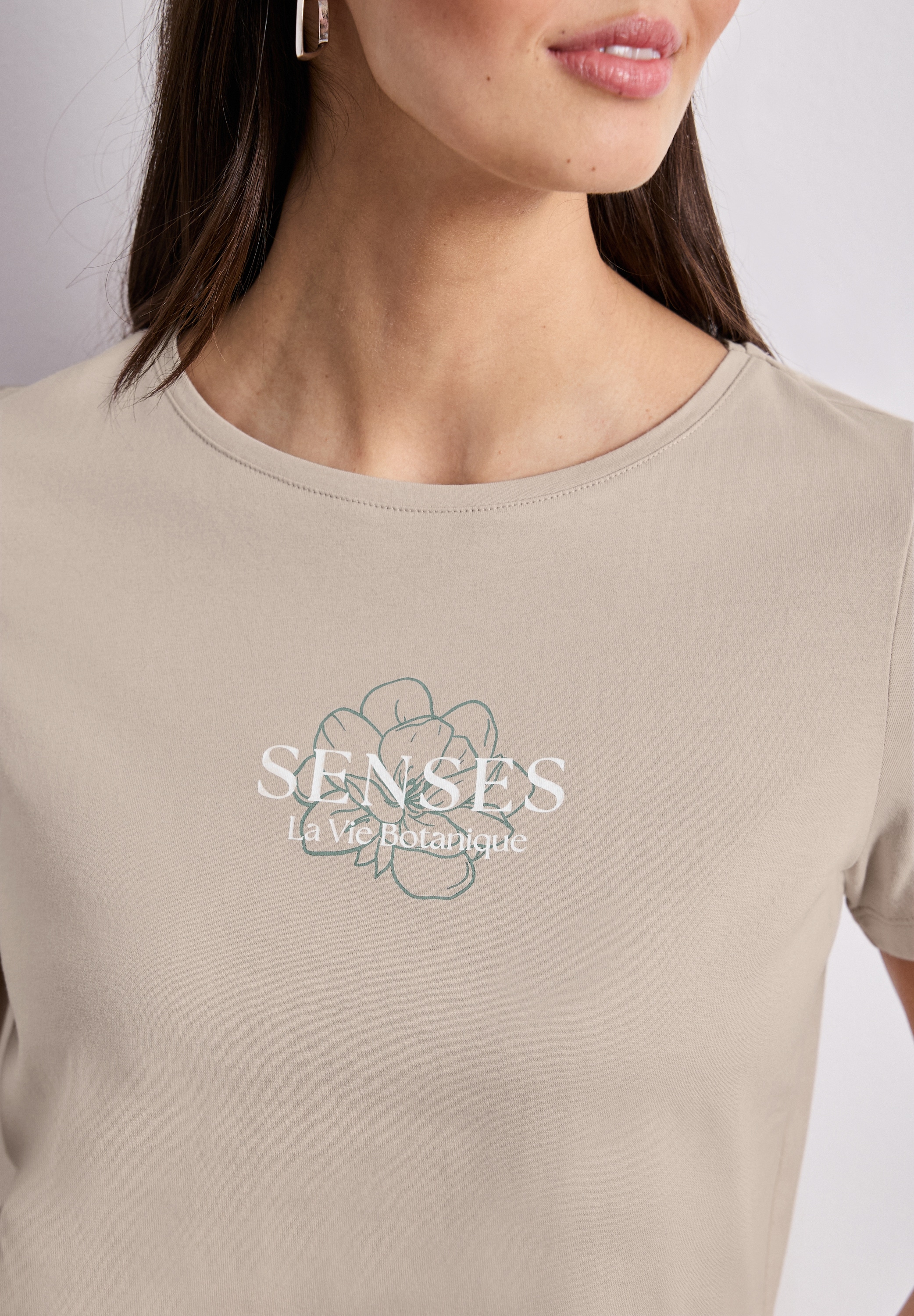 STREET ONE Kurzarmshirt Sommershirt mit Wording Artwork