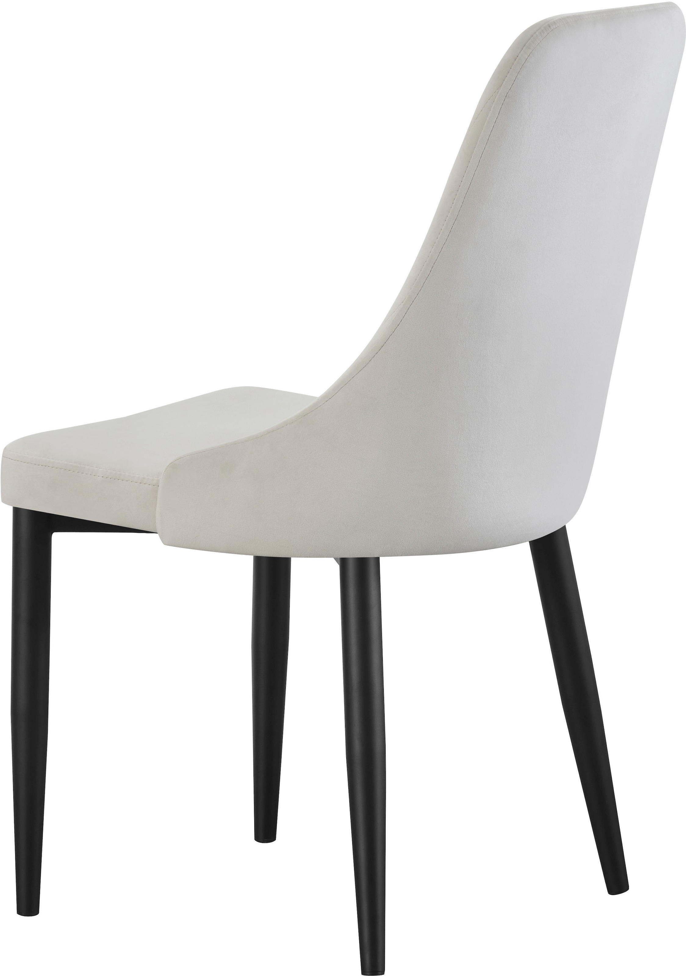 Home affaire Chaise de salle à manger »GARNBY, 2er Set, mit Metallgestell in matt schwarz« (Set) 2 cuisin verschiedenen Farben, Belsatbarkeit pro Stuhl 120 kg, Velour Stoff