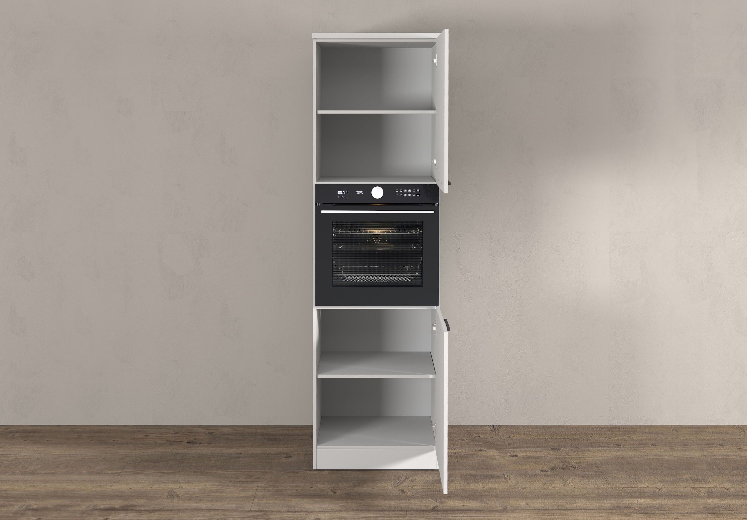 KOCHSTATION Armoire d'encastrement pour four »Luna, Backofenschrank, Backofen-Hochschrank, Made in Italy« B/T/H: 60×60×214,5 cm, Oberplatte mit 25 mm Stärke