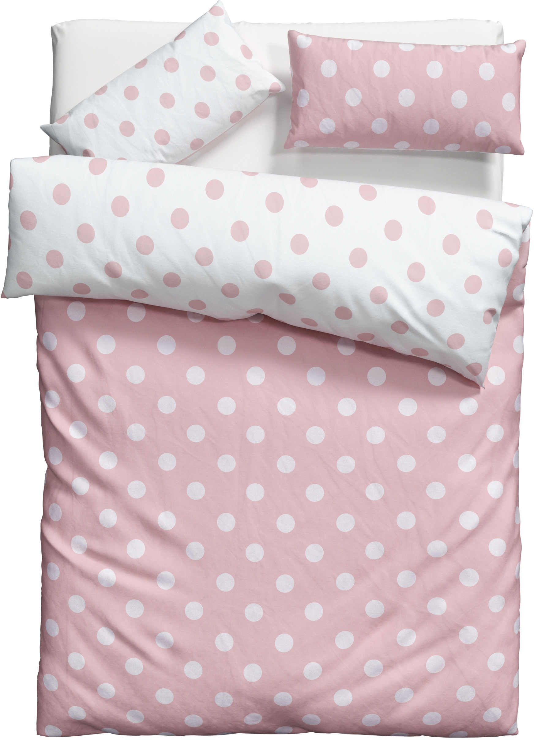 GOODproduct Linge de lit réversible »Dots« 2 à partir de la taille 135x200 cm, en matériau recyclé, linge de lit à pois