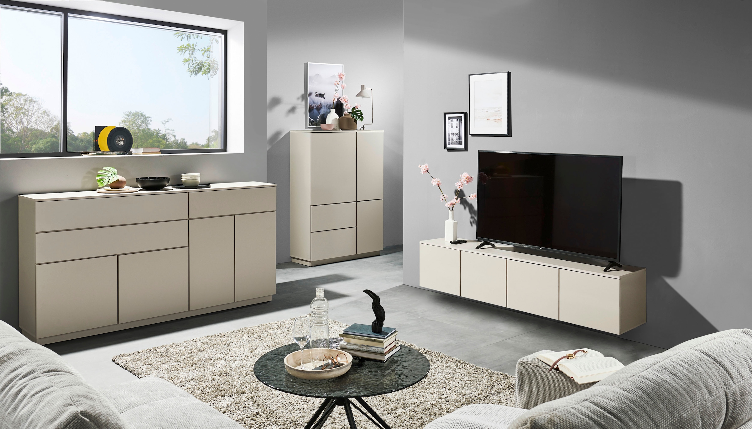 HBZ Sideboard »Vince Sideboard, B/H/T 191x100x38 cm« 1 cuis tlg. Breite 191 cm, Push-to Open, Melaminbeschichtung