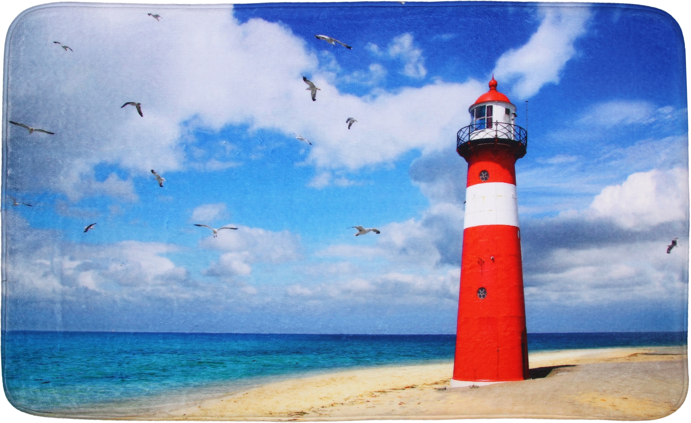 Sanilo Set d'accessoires de salle de bain »Leuchtturm« bestehend aus WC-Sitz, Badteppich und Waschbeckenstöpsel