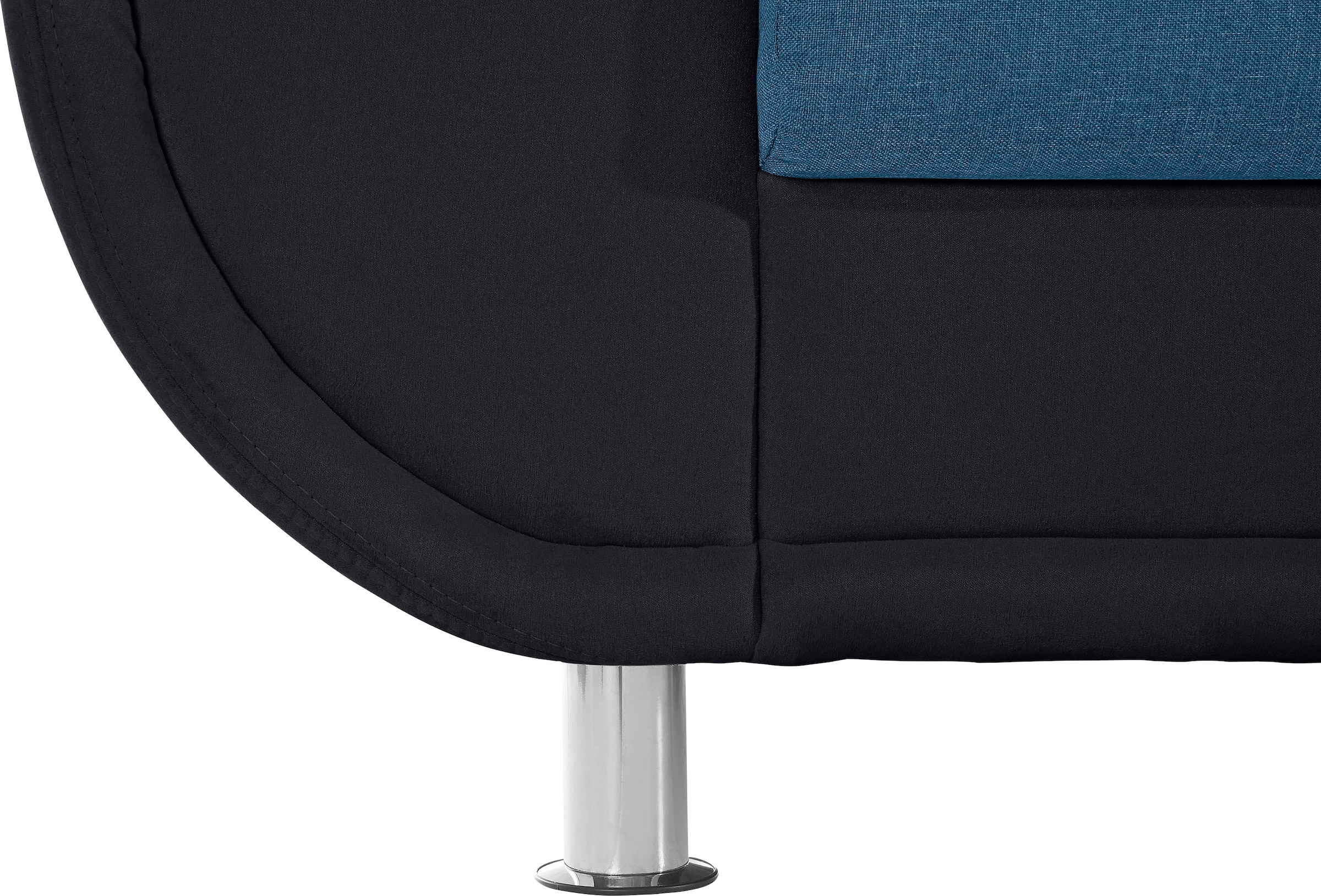 TRENDMANUFAKTUR Canapé d'angle »Rondo 3, zeitlos & bequem, Materialmix, L-Form, Breite 265cm« au choix avec ressorts pour plus de confort, au choix avec fonction lit
