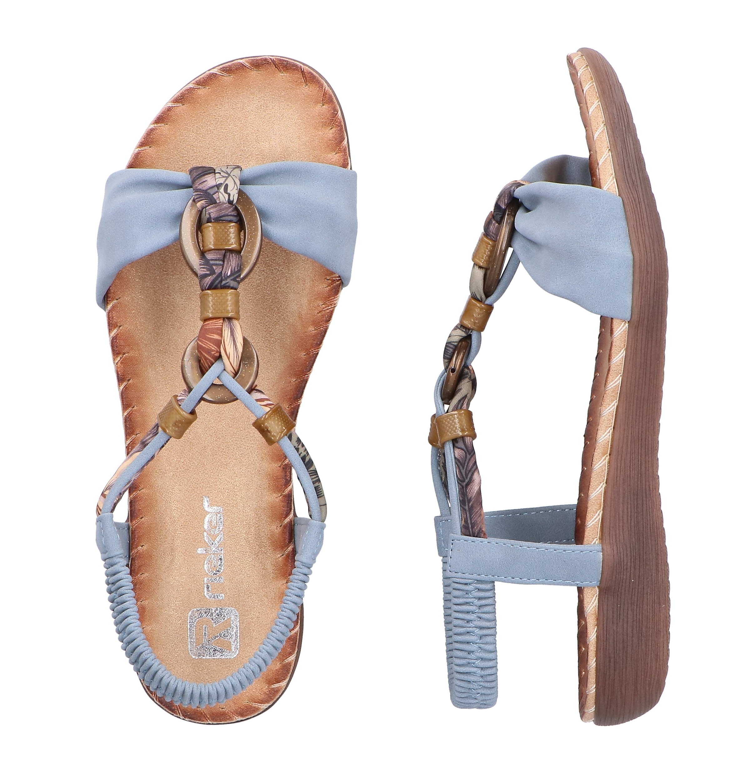 Rieker Sandale  Sommerschuh, Urlaubsschuh, Fersenriemchen mit Gummizug