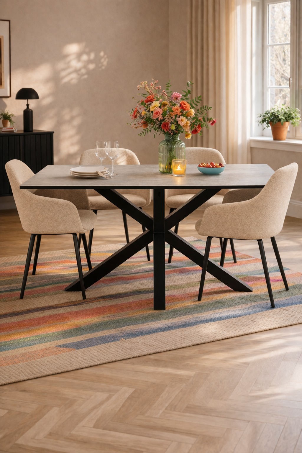 ACTONA GROUP Table de salle à manger »Heaven mit Keramikplatte & stabilem Stahlgestell, mehrere Varianten« Largeur : 135, 160 et 200 cm,  Table à manger design facile d'entretien – robuste, élégante & durable