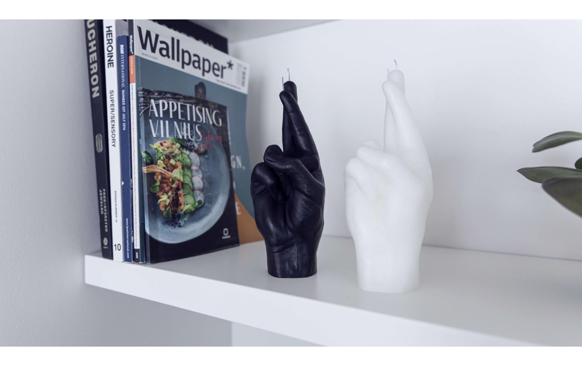   Bougie moulée »Mandatus Candle Hand Crossed Fingers«