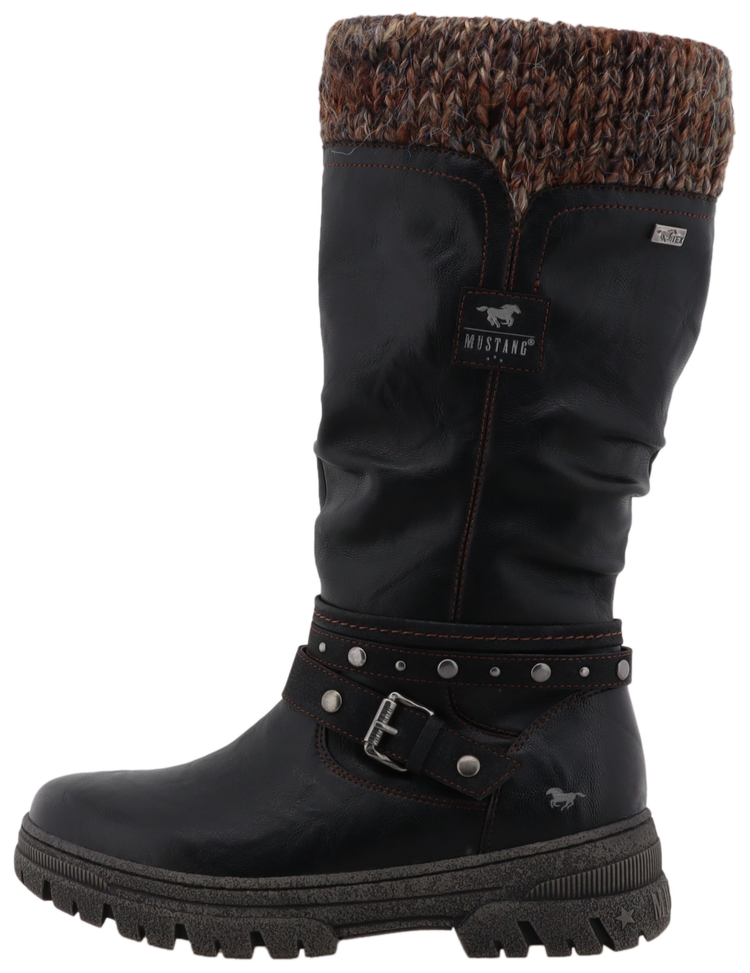 Mustang Shoes Bottes d'hiver »Tabitha«  bottes avec lanières décoratives et talon bloc