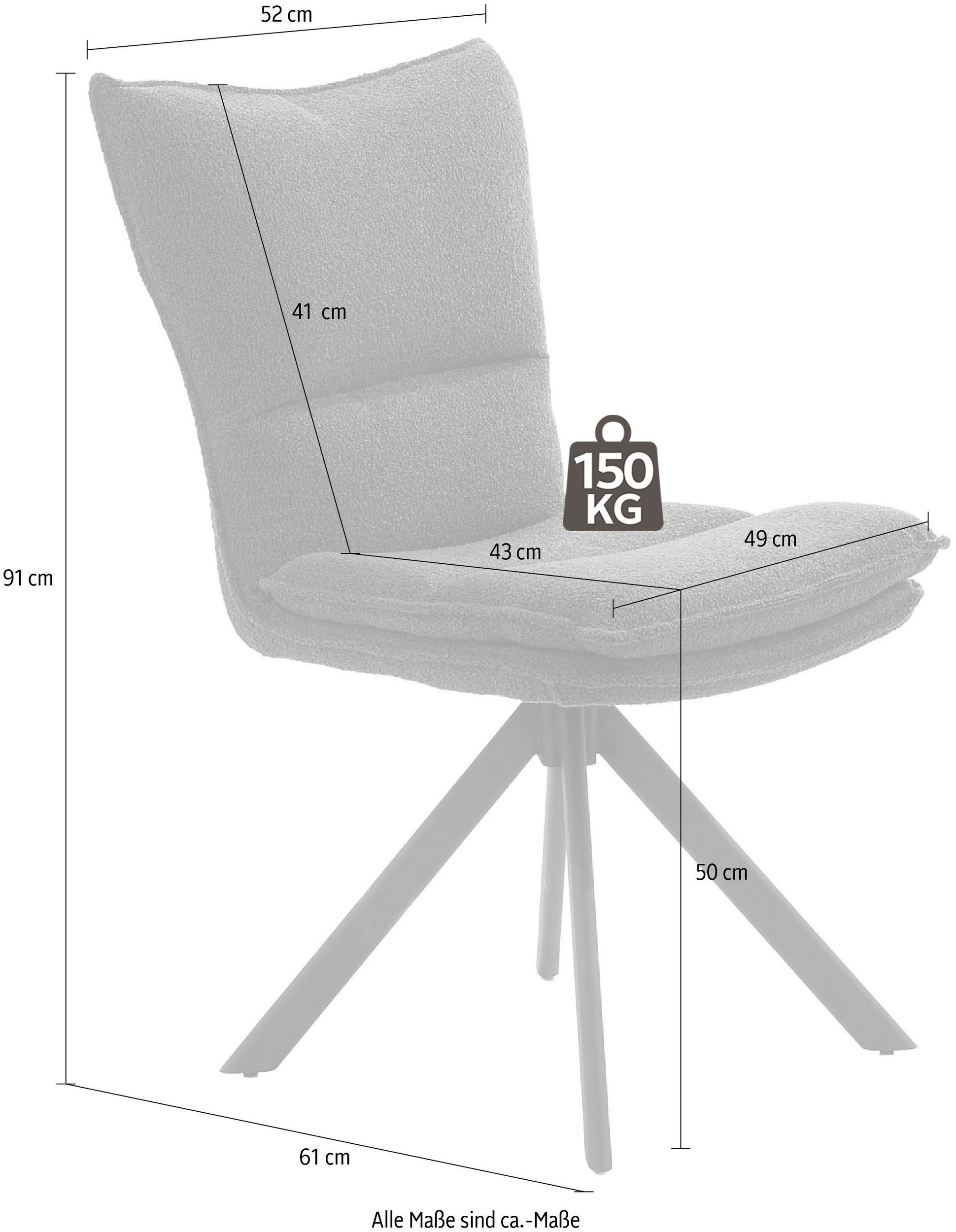 Jockenhöfer Gruppe Chaise pivotante »Florina« (Ensemble) 4 cuisChaise à 4 pieds, avec fonction pivotante (360°), charge maximale 150 kg